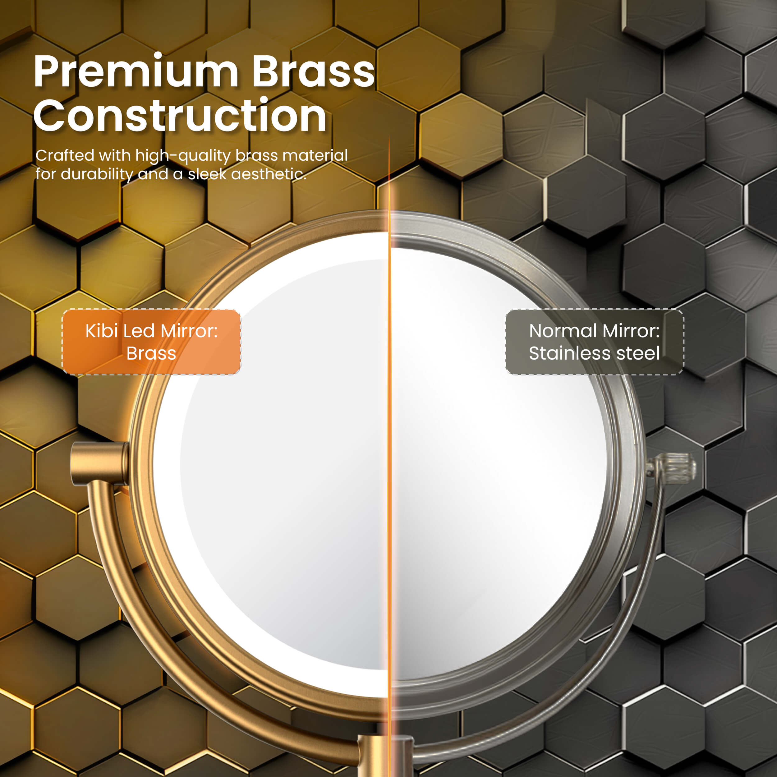 Circular LED Free Standing Magnifying Makeup Mirror KMM104