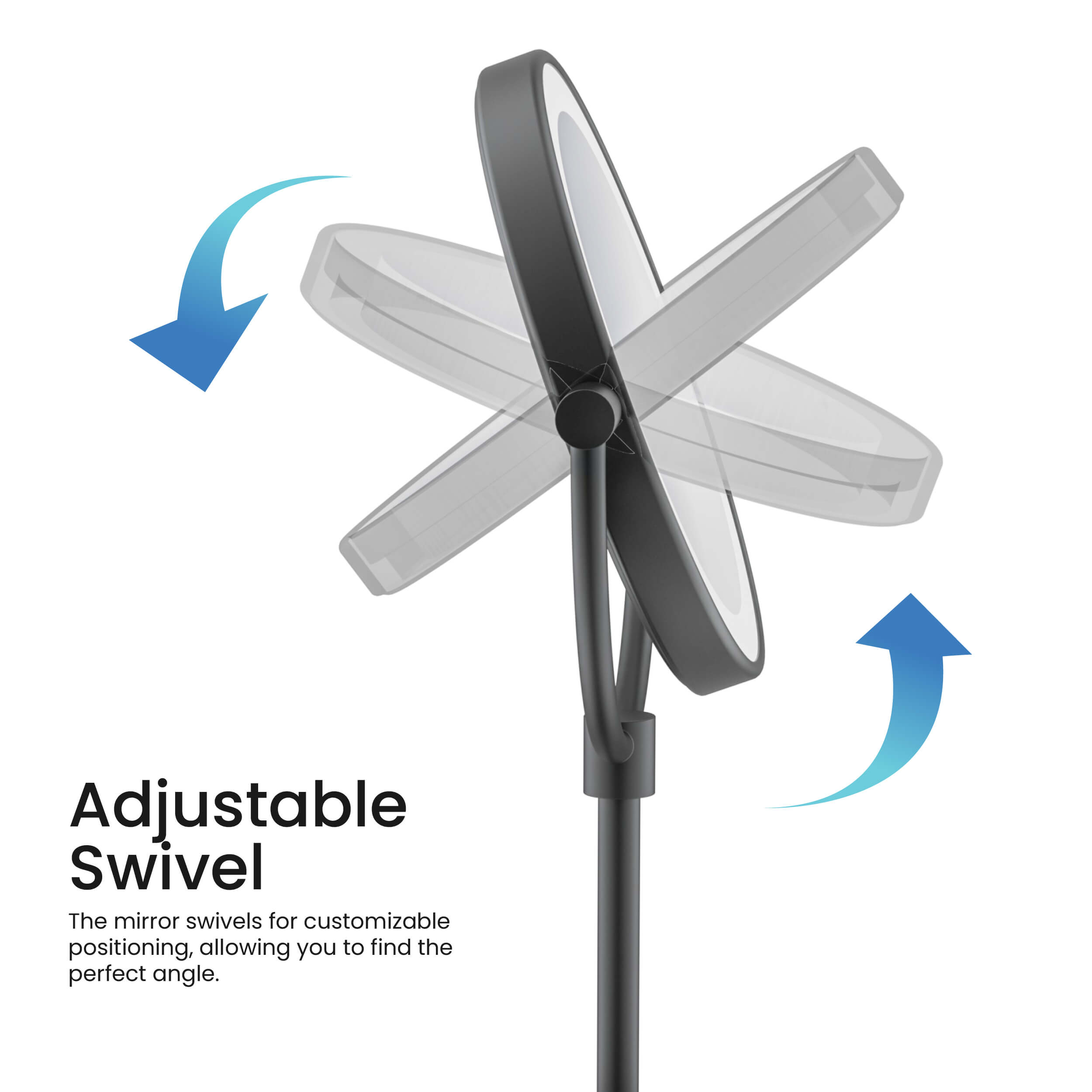 Circular LED Free Standing Magnifying Makeup Mirror KMM104