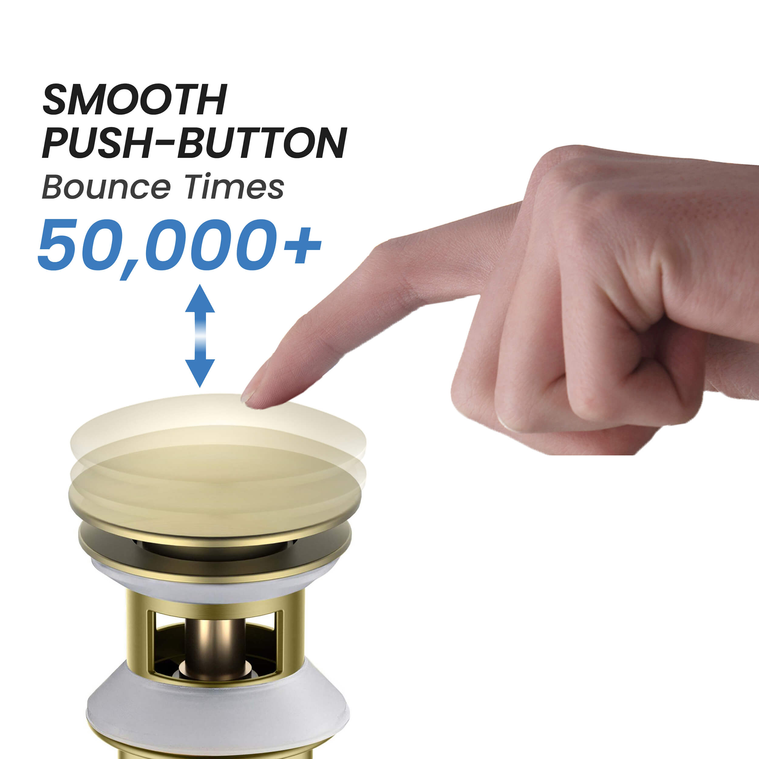 Pop Up Drain Stopper for Bathroom with Overflow KPW102