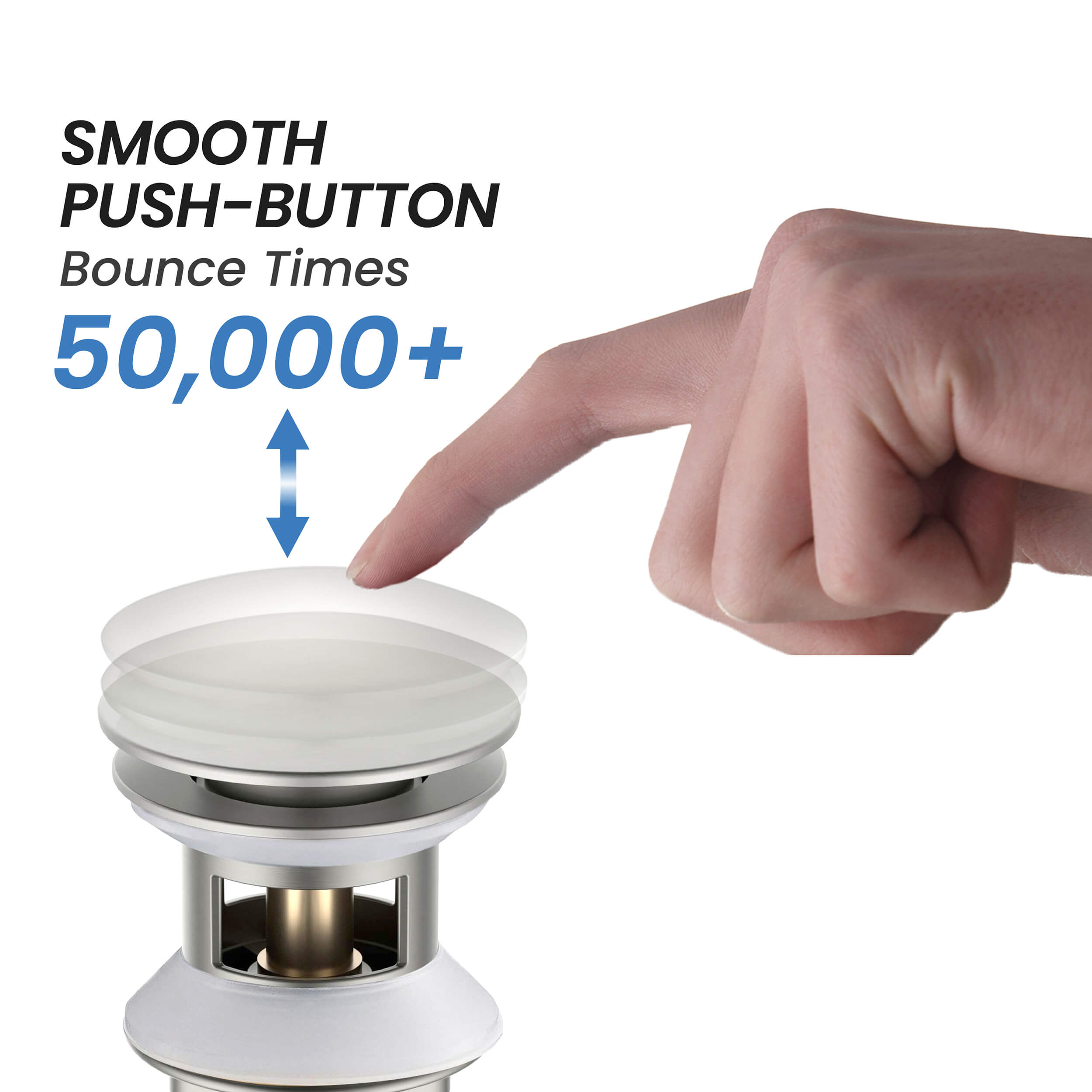 Pop Up Drain Stopper for Bathroom with Overflow KPW102