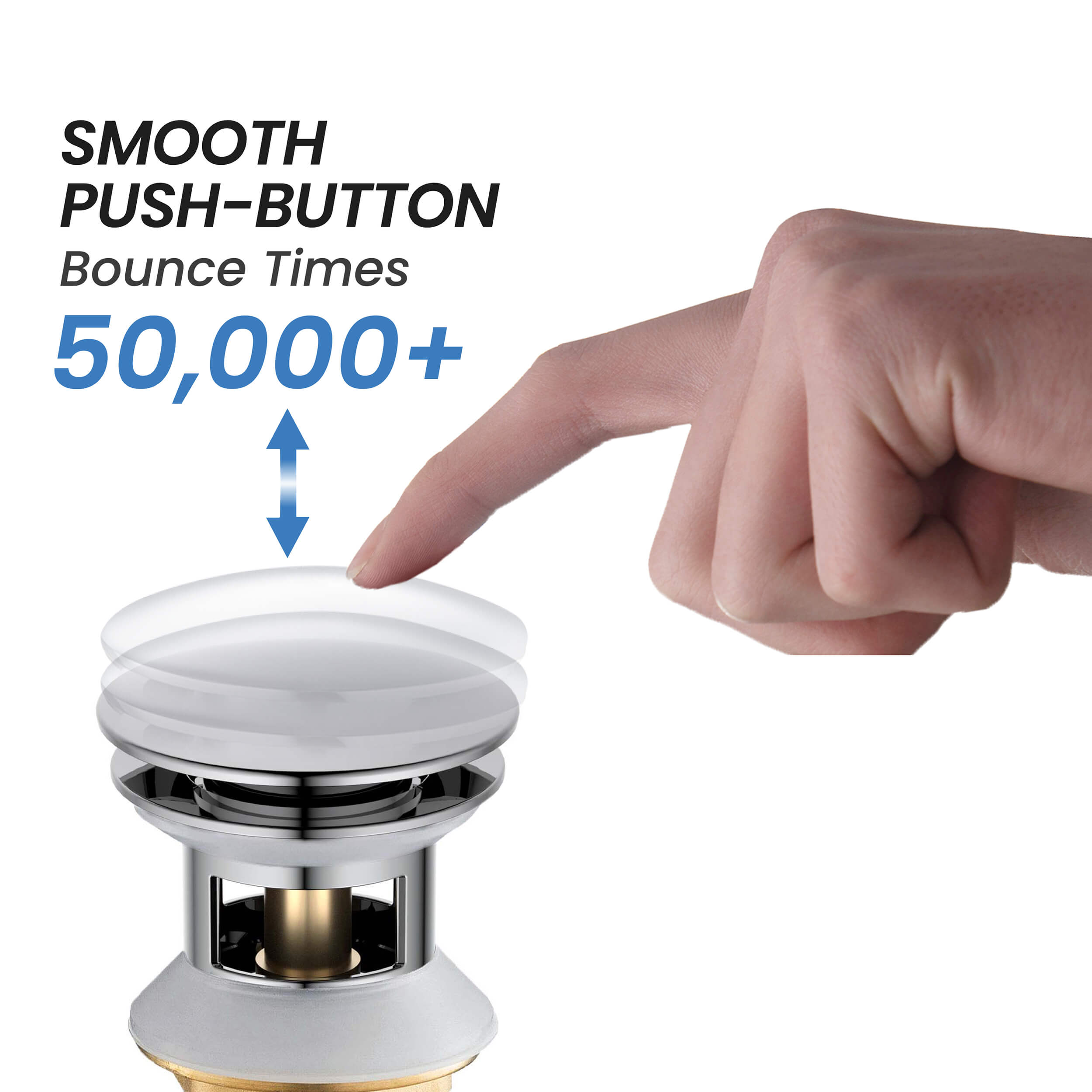 Pop Up Drain Stopper for Bathroom with Overflow KPW102