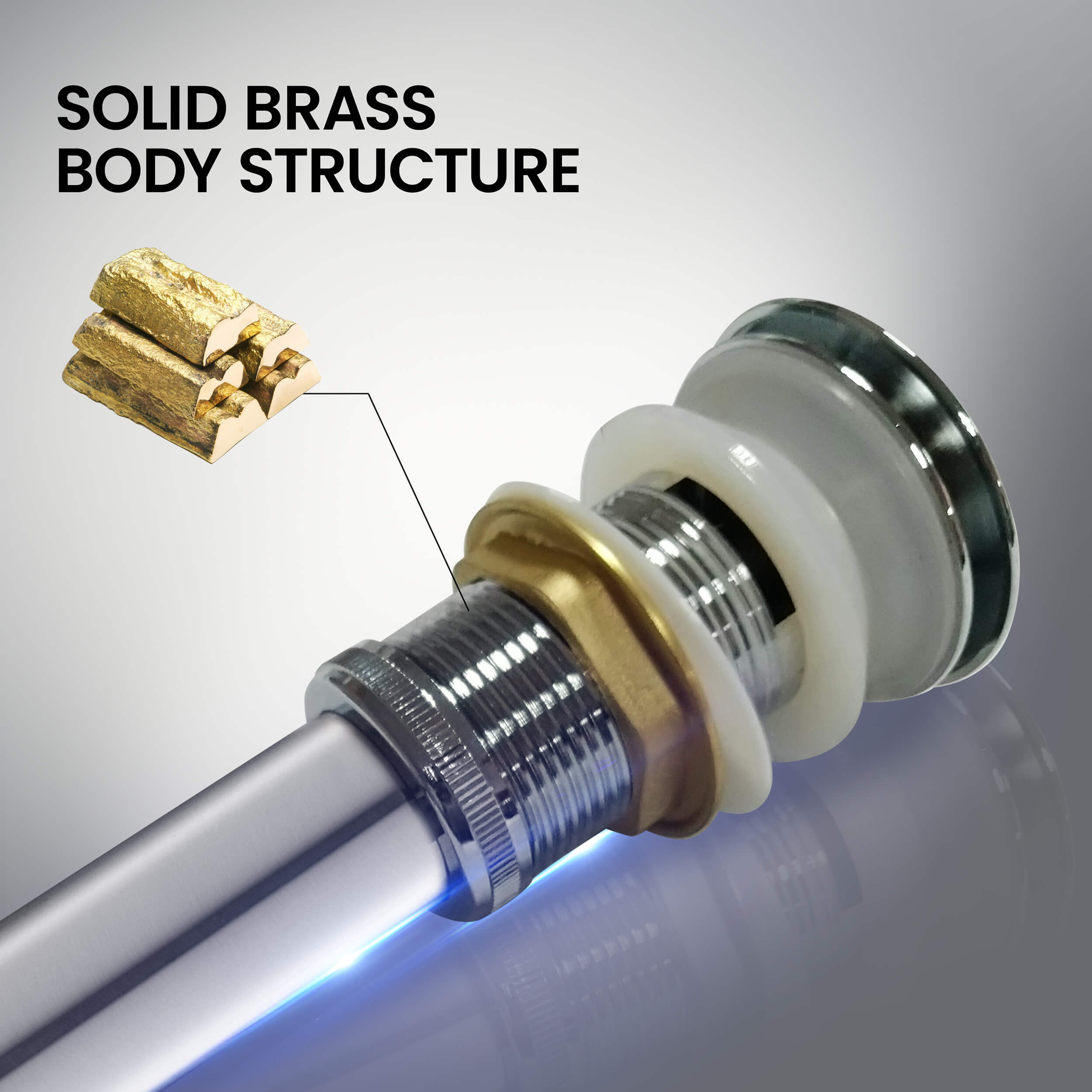 Pop Up Drain Stopper for Bathroom with Overflow KPW102