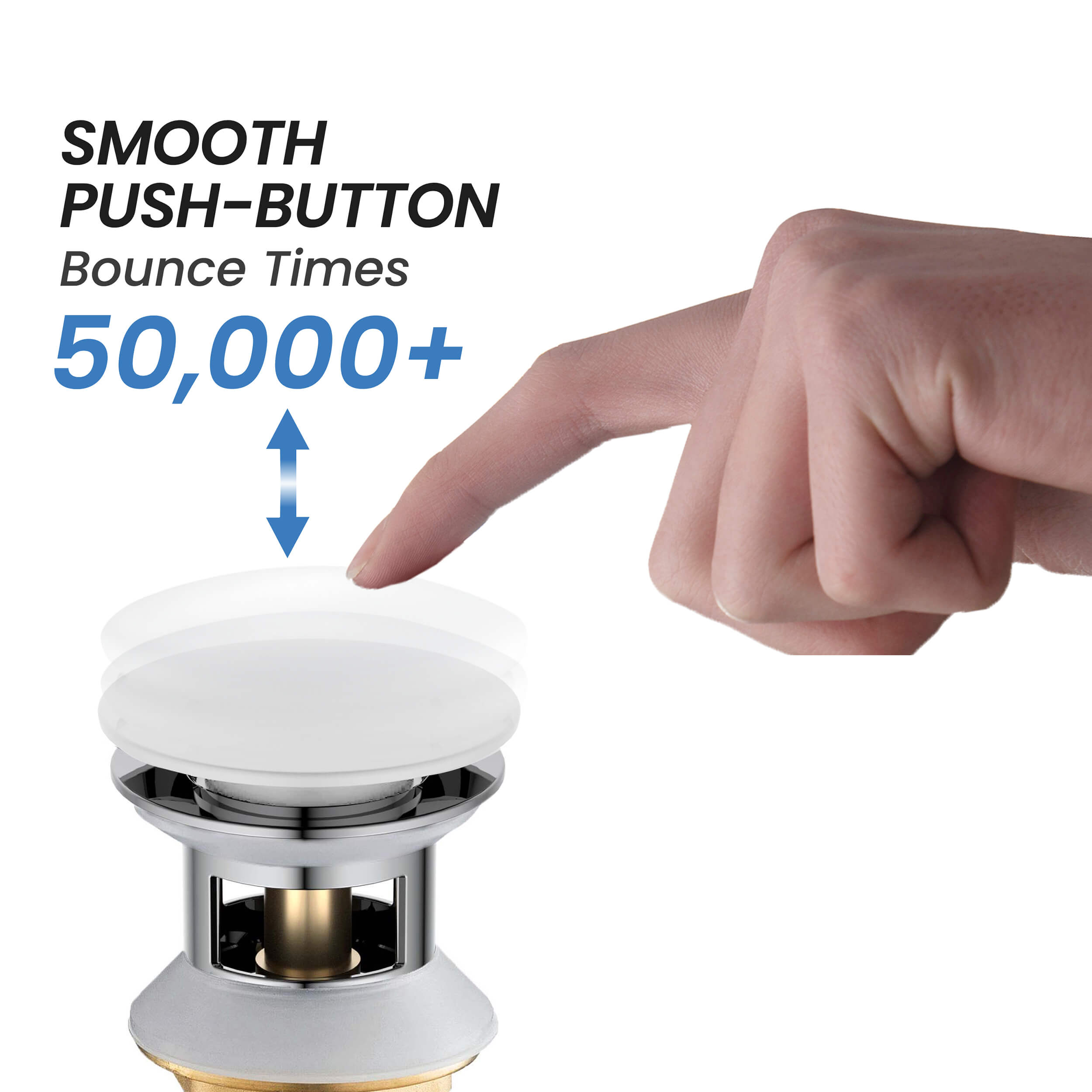 Pop Up Drain Stopper for Bathroom with Overflow KPW102