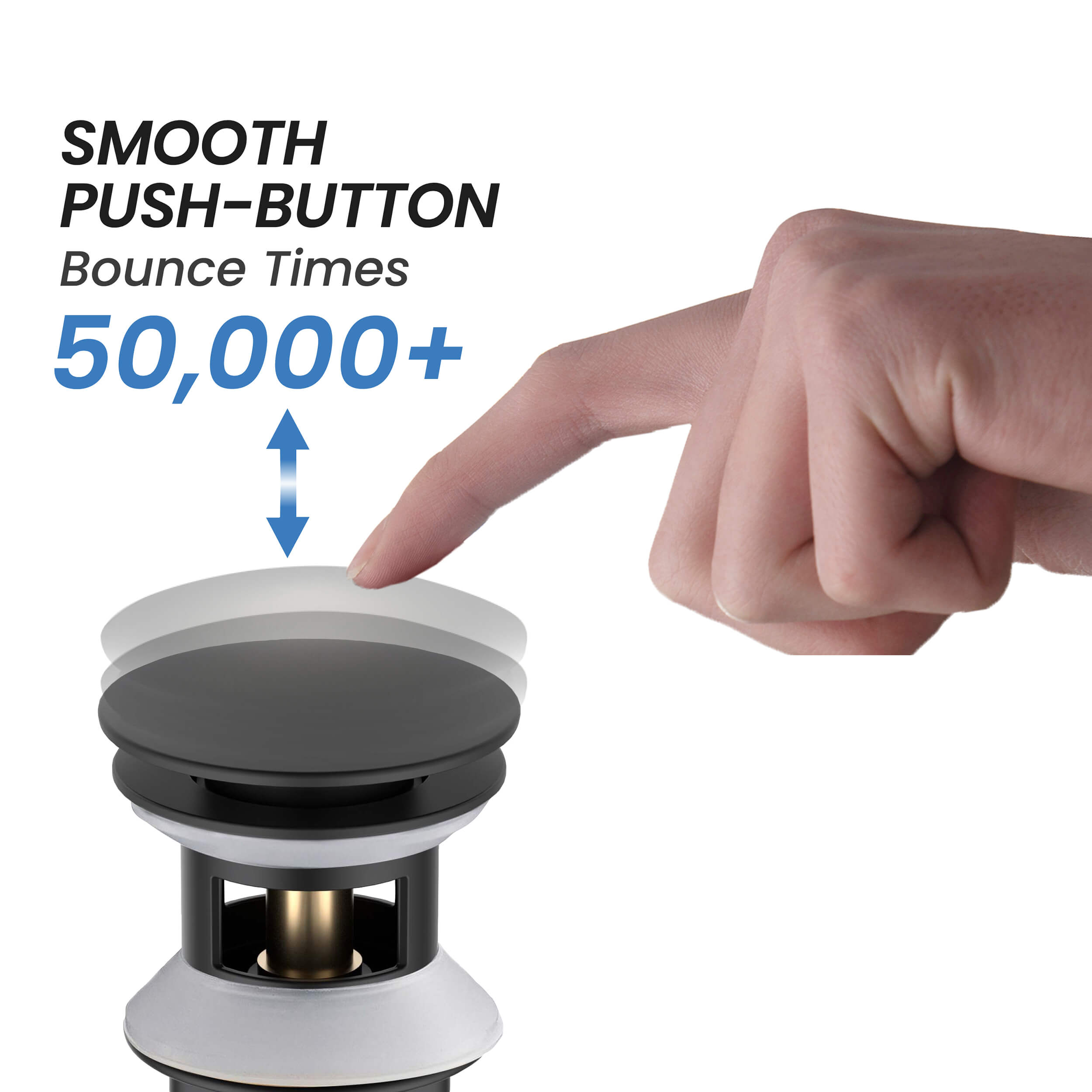 Pop Up Drain Stopper for Bathroom with Overflow KPW102