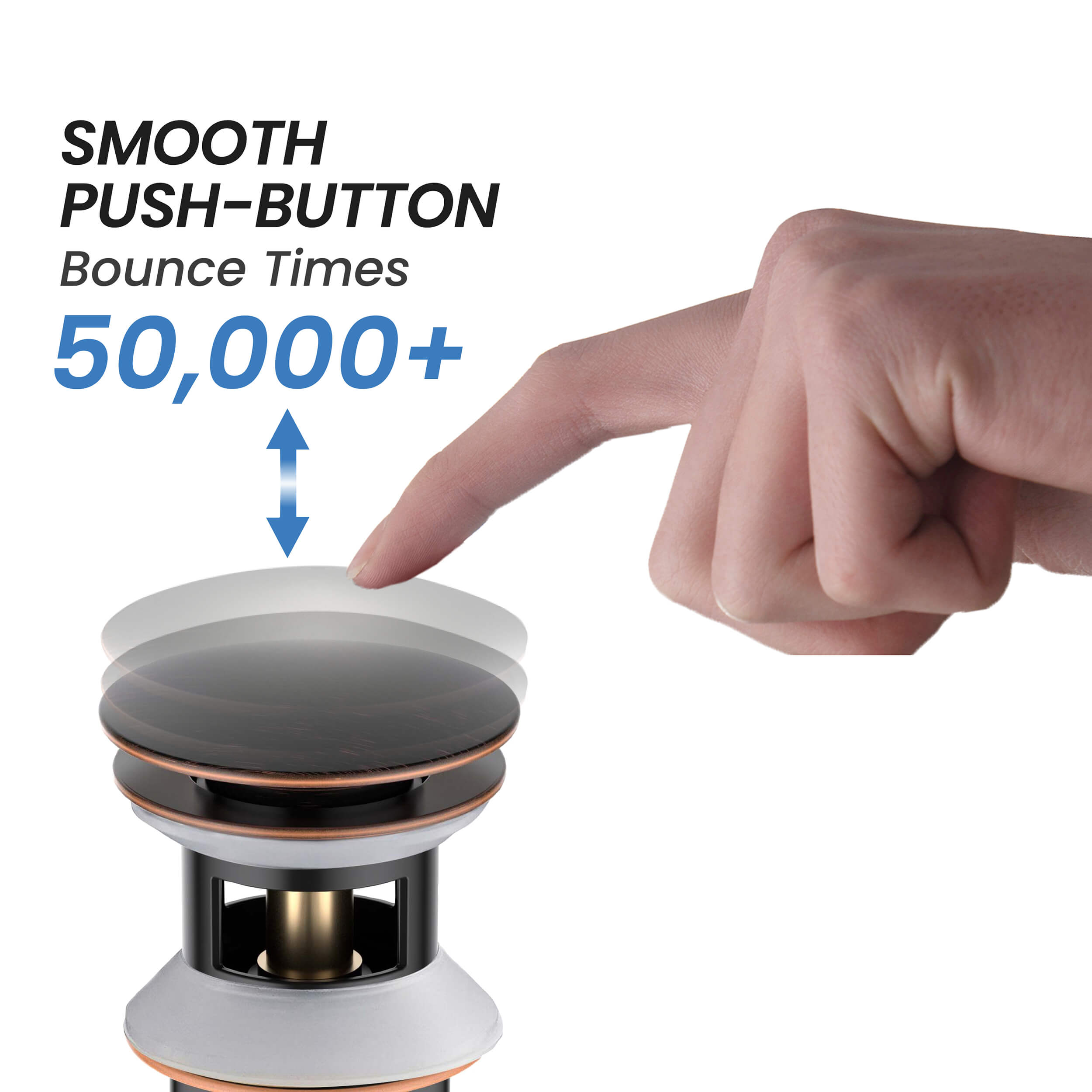 Pop Up Drain Stopper for Bathroom with Overflow KPW102