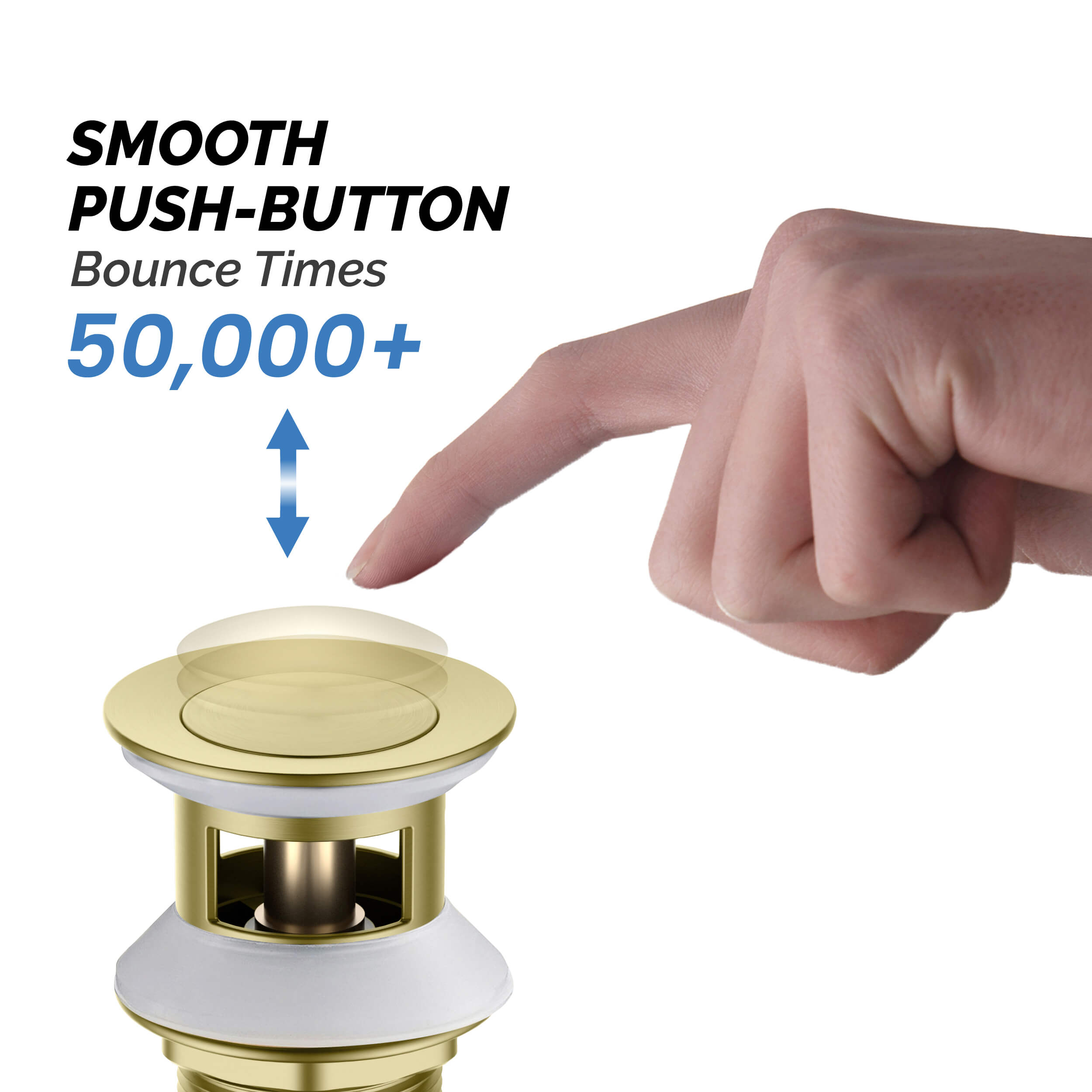 Bathroom Sink Pop Up Drain Stopper with 12" tailpiece, with Overflow KPW104
