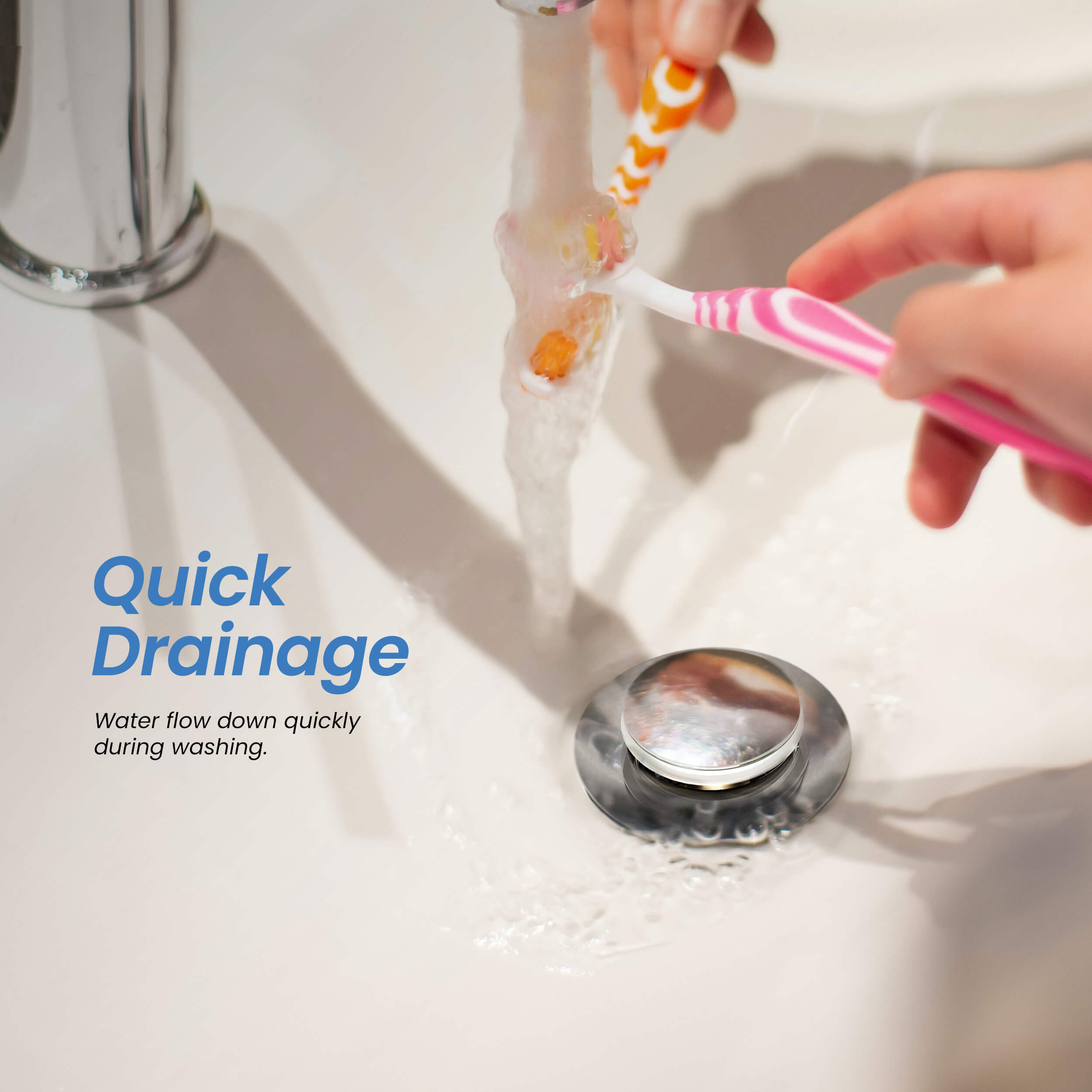 Bathroom Sink Pop Up Drain Stopper with 12" tailpiece, with Overflow KPW104