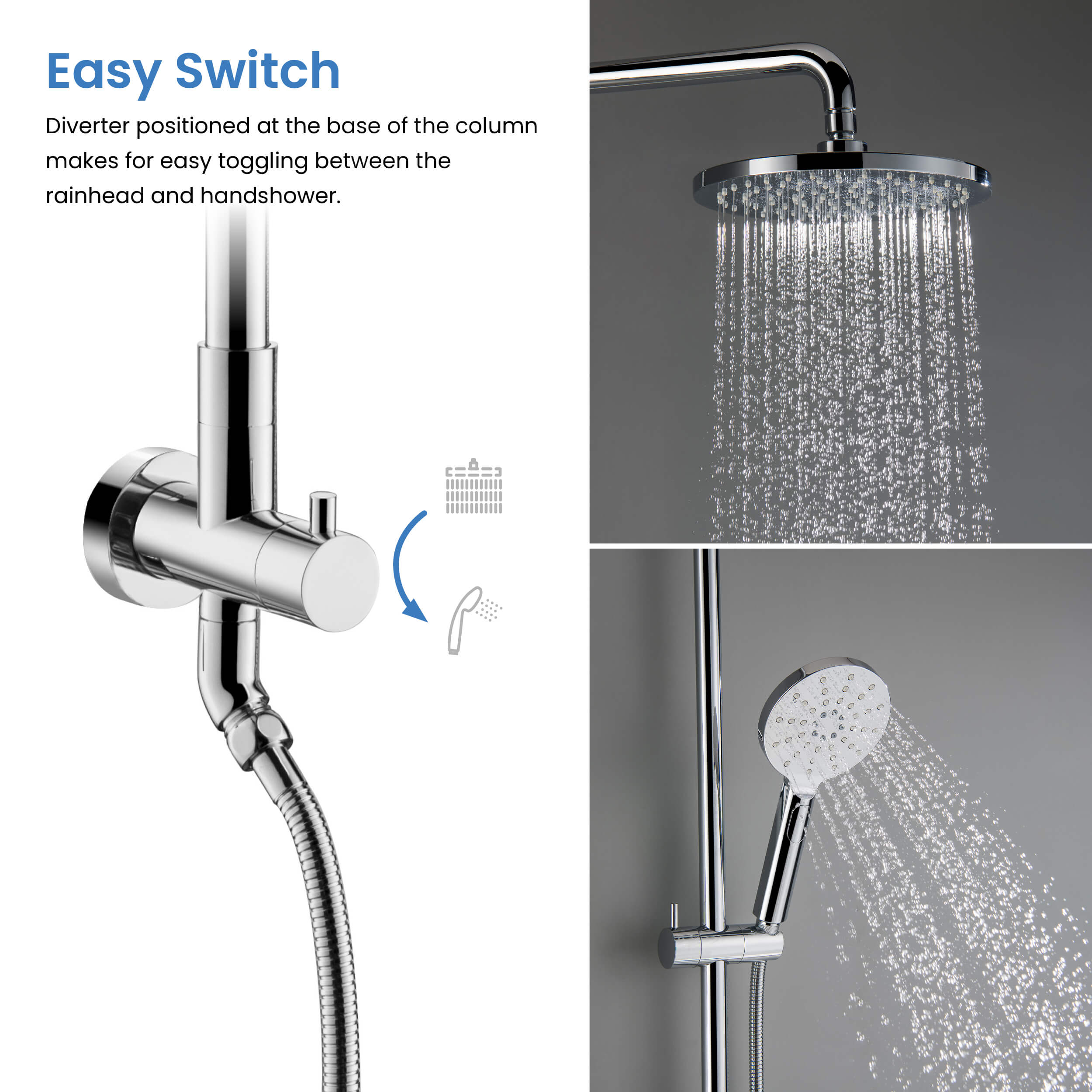 Circular Shower Column with Dual Function Shower Head KSC401