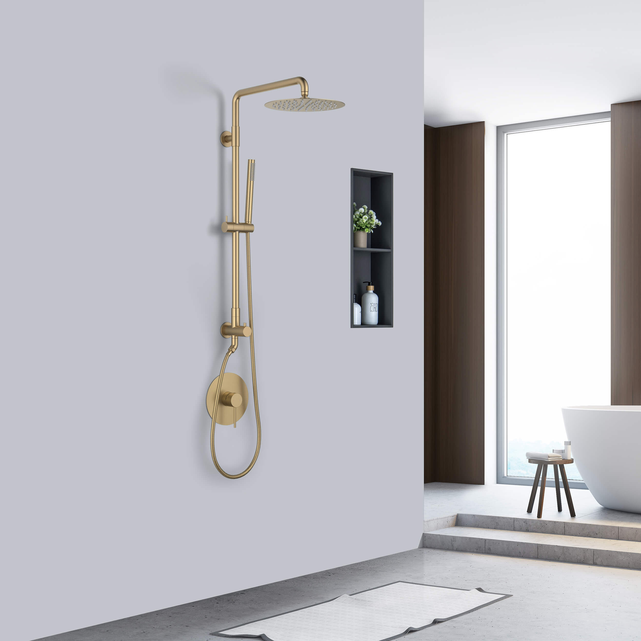 Circular Pressure Balanced 2-Function Shower Column with Rough In Valve KSC403