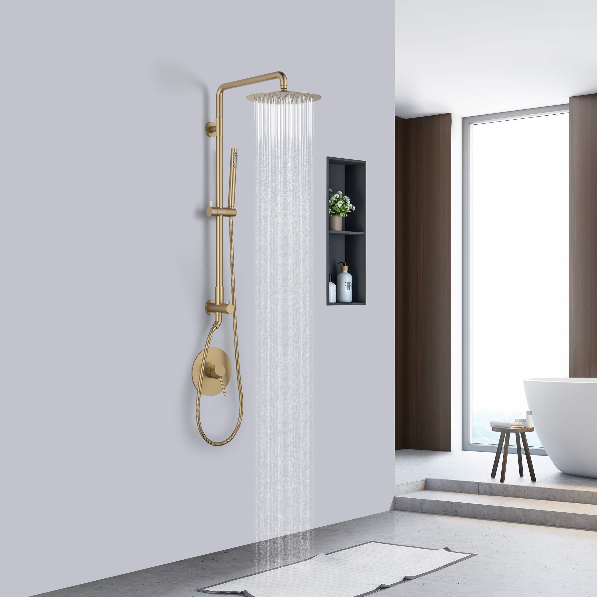 Circular Pressure Balanced 2-Function Shower Column with Rough In Valve KSC403