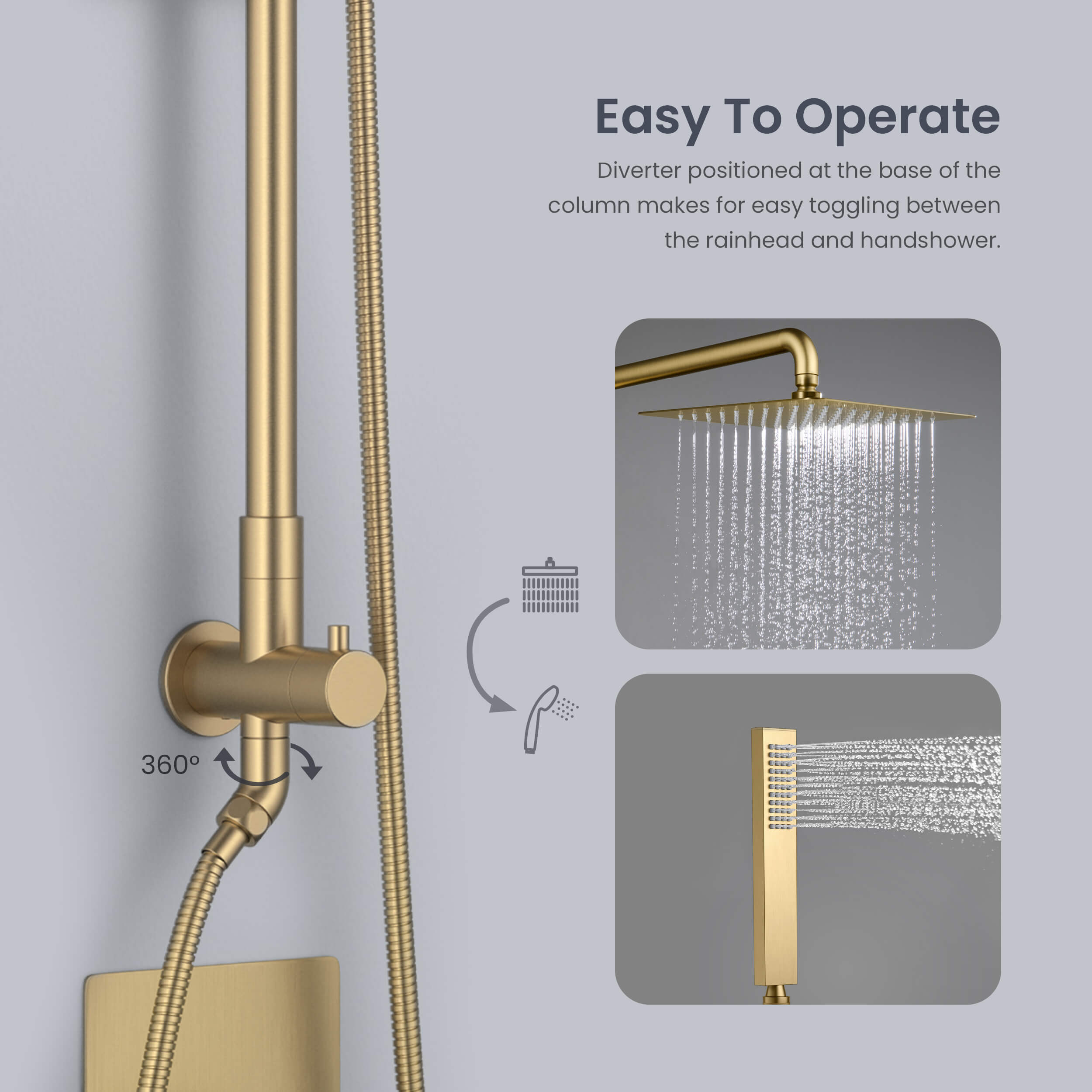 Cube Pressure Balanced 2-Function Shower Column with Rough In Valve KSC404