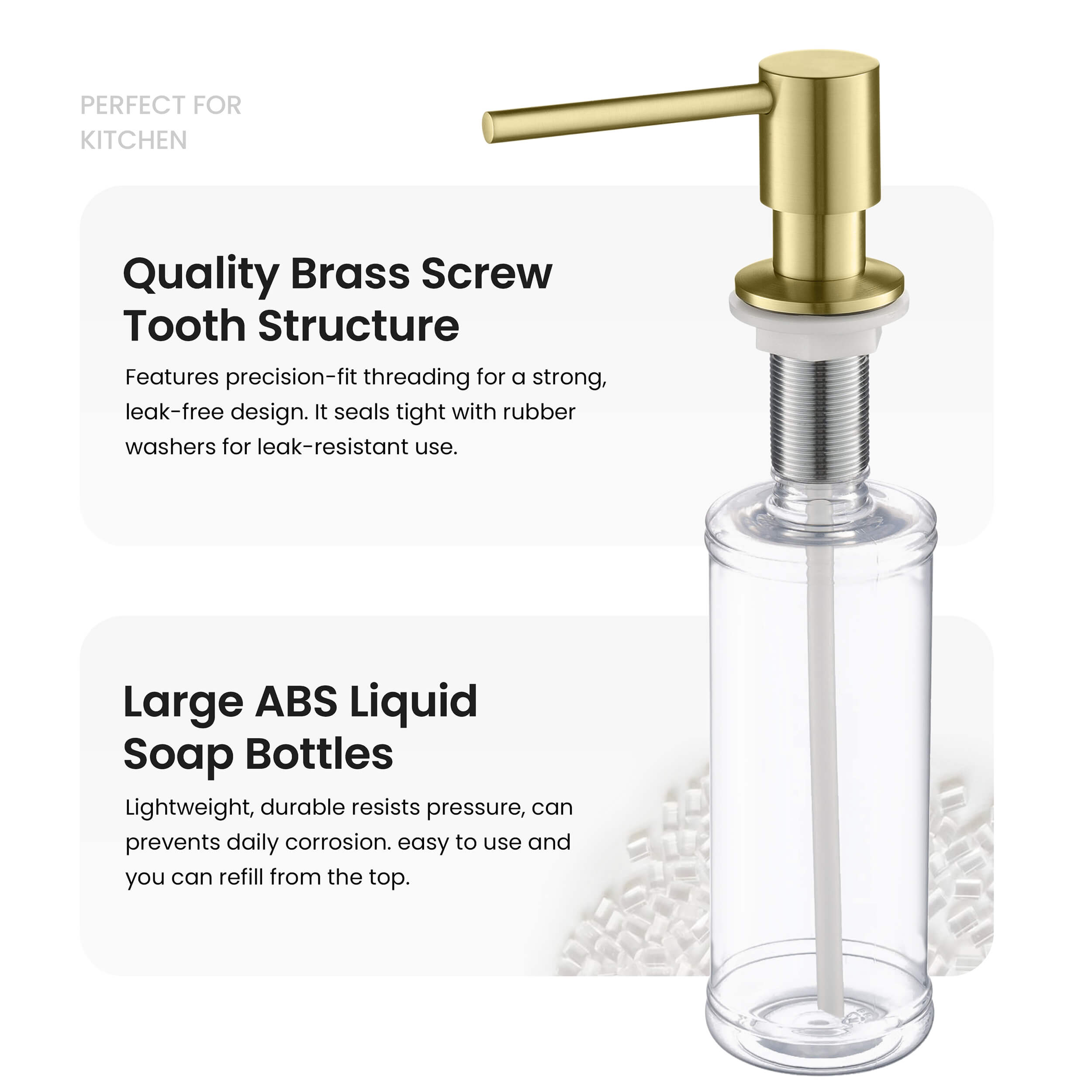 Kitchen Lead Free Solid Brass Construction Soap Dispenser - KSD100