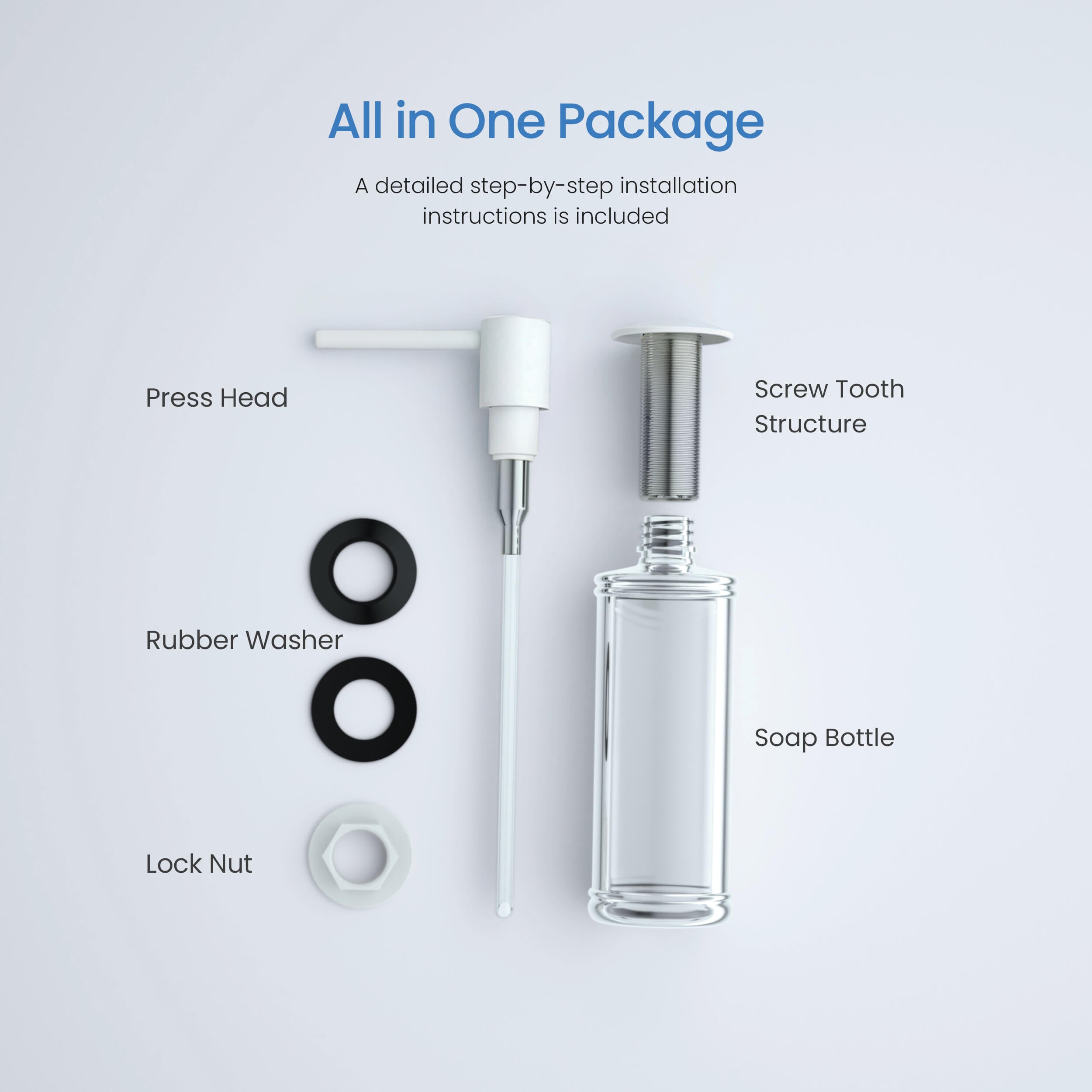 Kitchen Lead Free Solid Brass Construction Soap Dispenser - KSD100