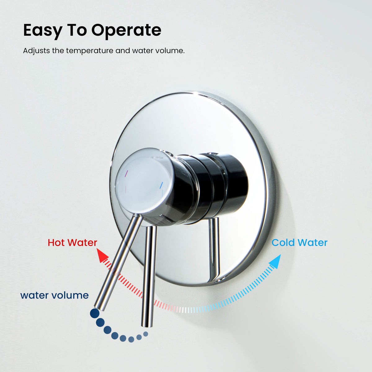 Circular Single Function Pressure Balanced Complete Shower Faucet Set - KSF4015