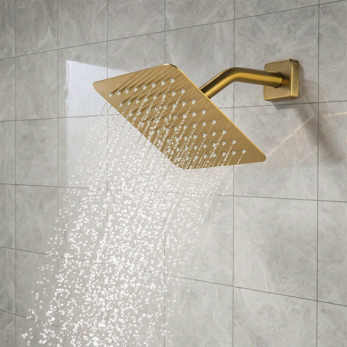 Cube Single Function Pressure Balanced Complete Shower Faucet Set with Tub Spout - KSF4018