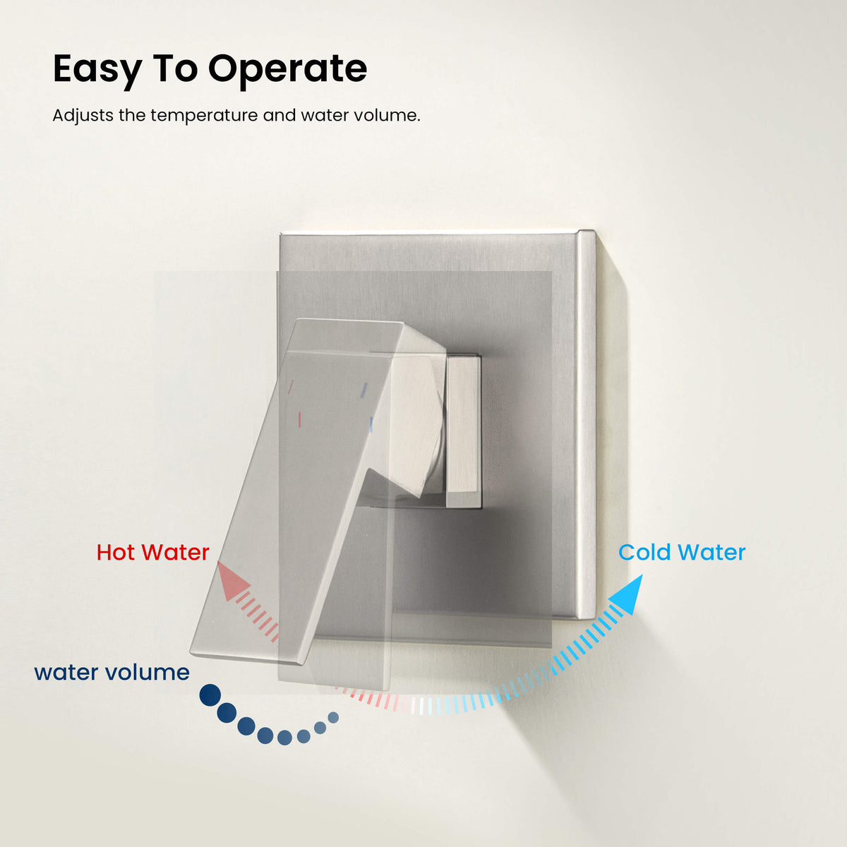 Cube Single Function Pressure Balanced Complete Shower Faucet Set with Tub Spout - KSF4018