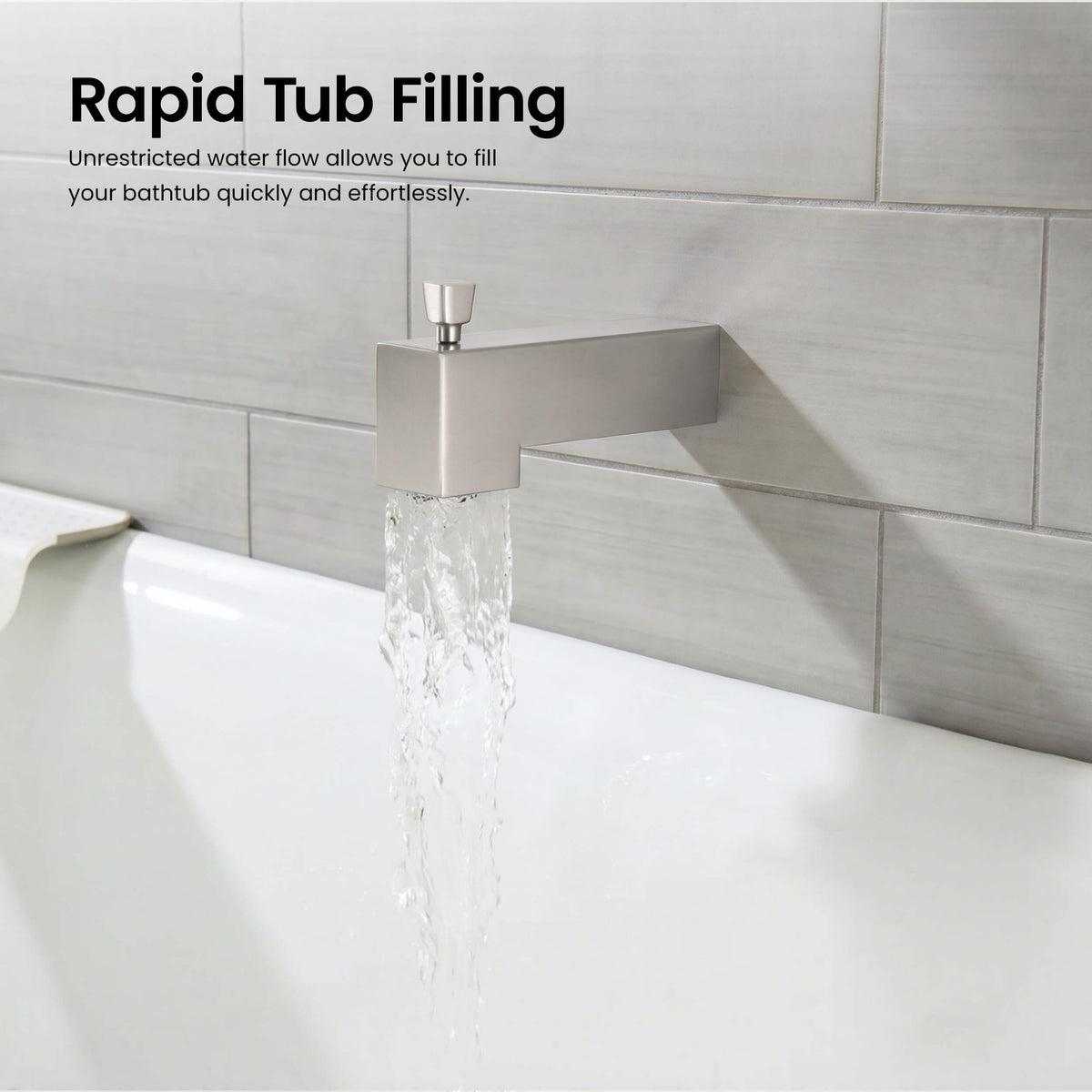 Cube Single Function Pressure Balanced Complete Shower Faucet Set with Tub Spout - KSF4018