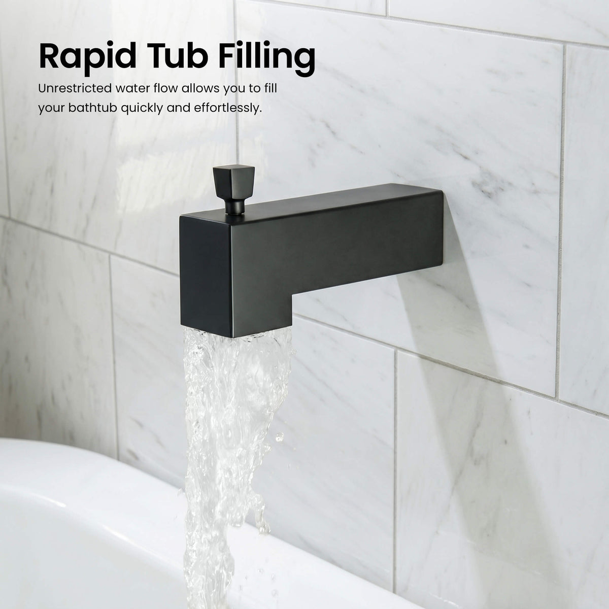 Cube Single Function Pressure Balanced Complete Shower Faucet Set with Tub Spout - KSF4018