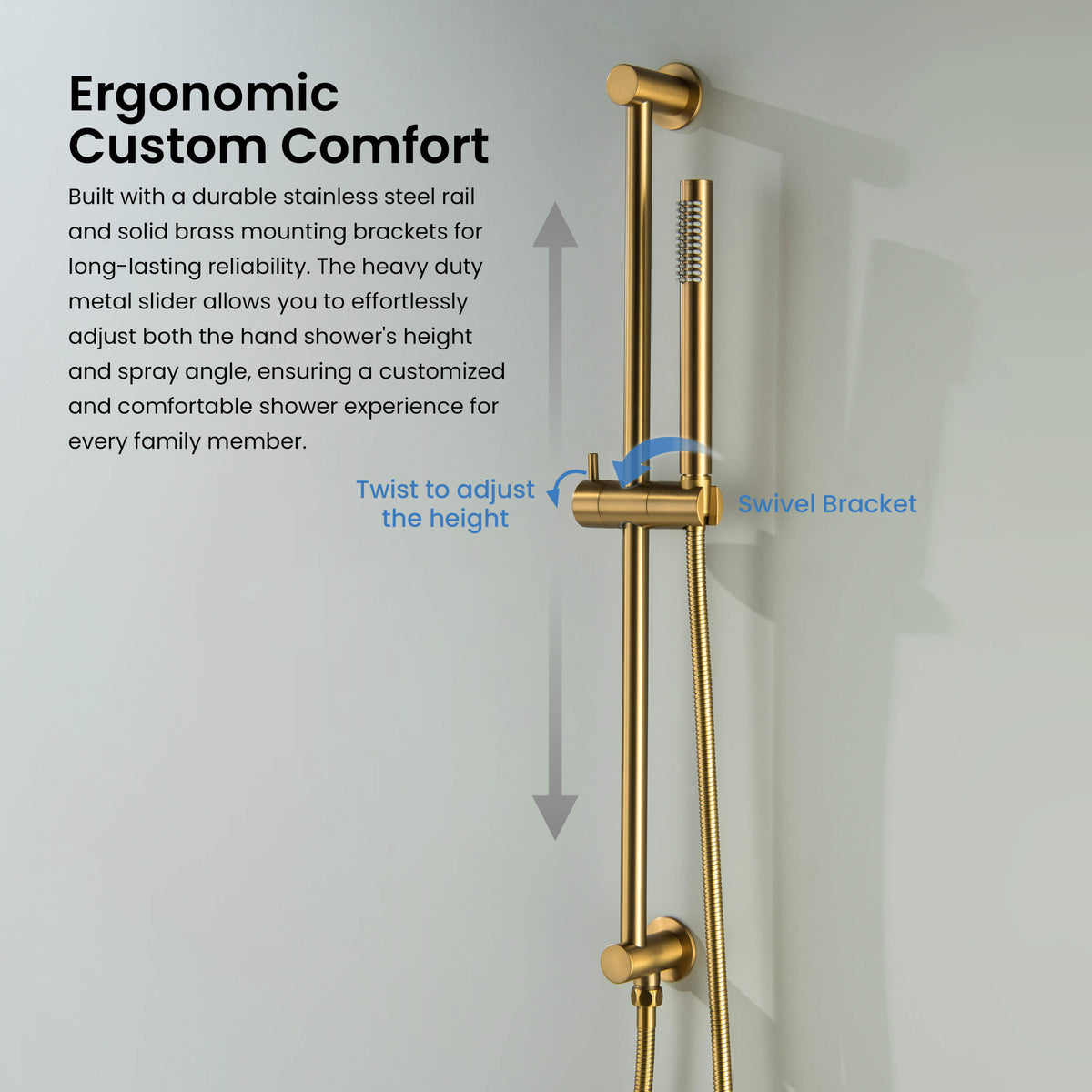 Circular 2-Function Pressure Balanced Complete Shower Faucet Set with Slide Bar - KSF4019