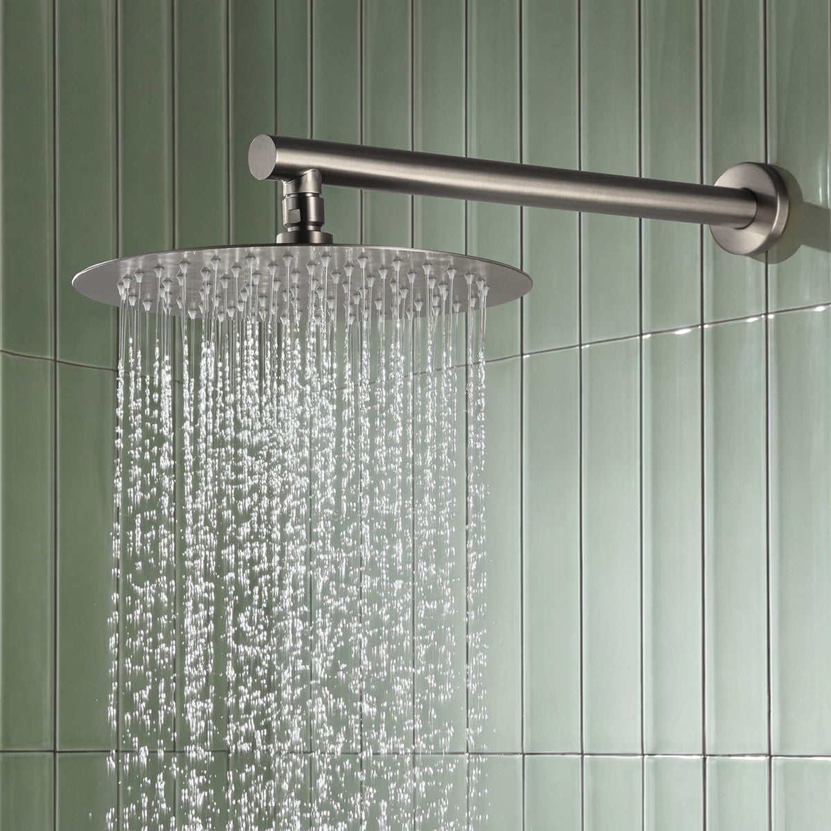 Circular 2-Function Pressure Balanced Complete Shower Faucet Set with Slide Bar - KSF4019