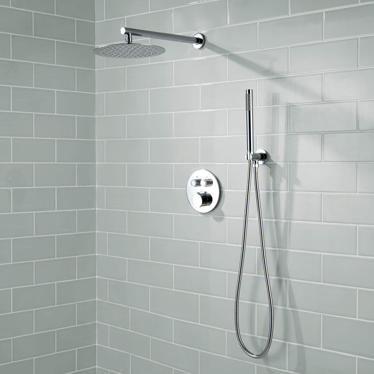 Circular 2-Function Thermostatic Complete Shower Faucet Set - KSF4023