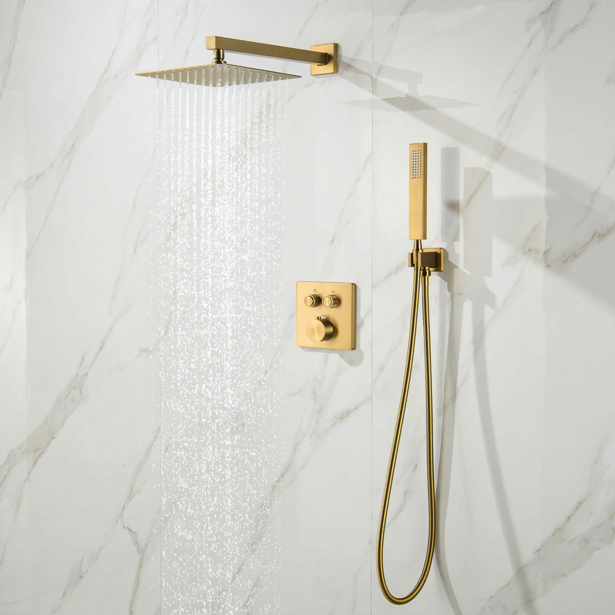 Cube 2-Function Thermostatic Complete Shower Faucet Set - KSF4024