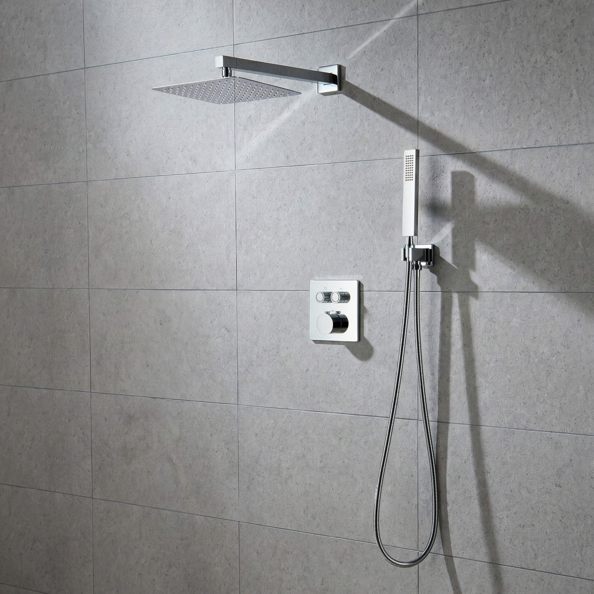 Cube 2-Function Thermostatic Complete Shower Faucet Set - KSF4024