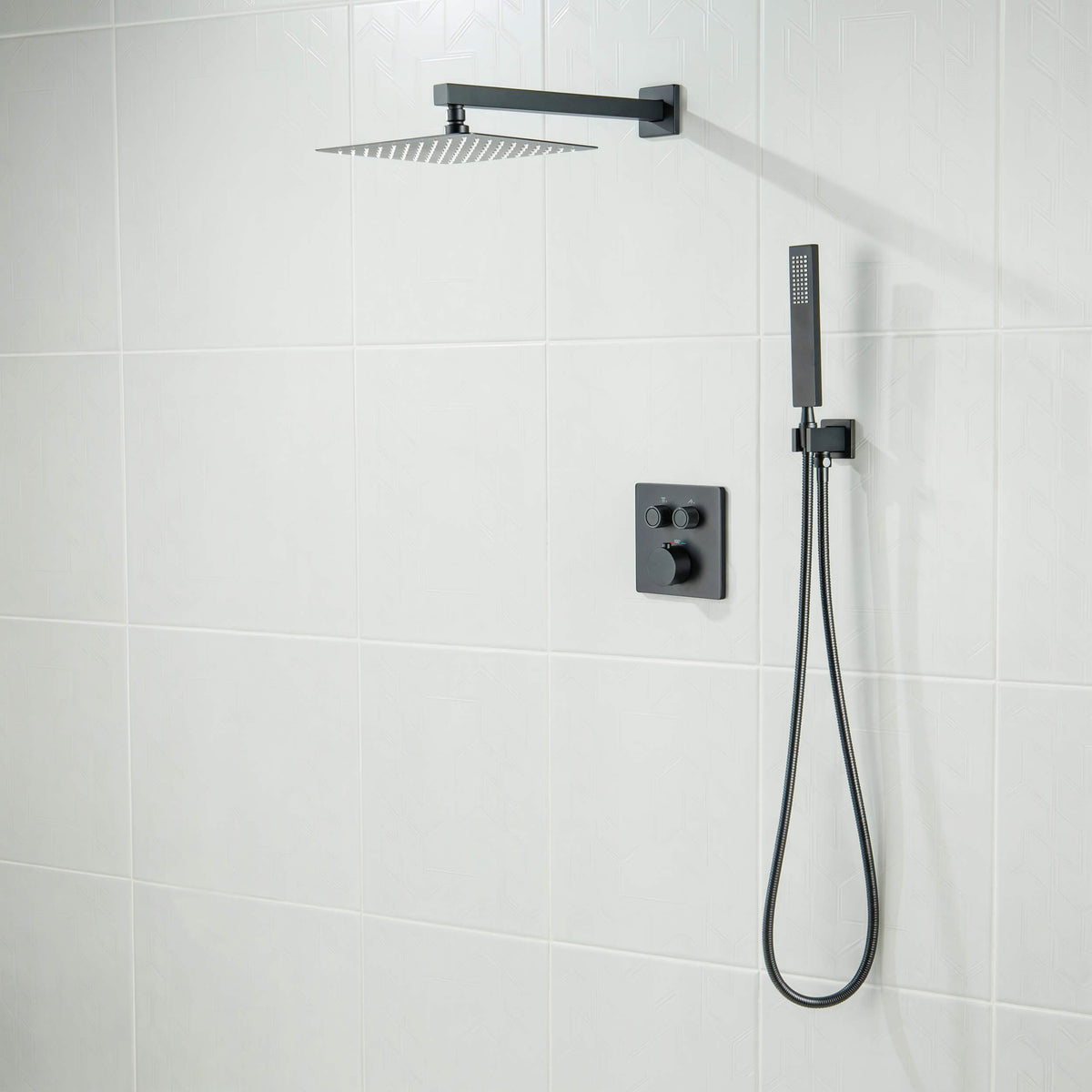 Cube 2-Function Thermostatic Complete Shower Faucet Set - KSF4024