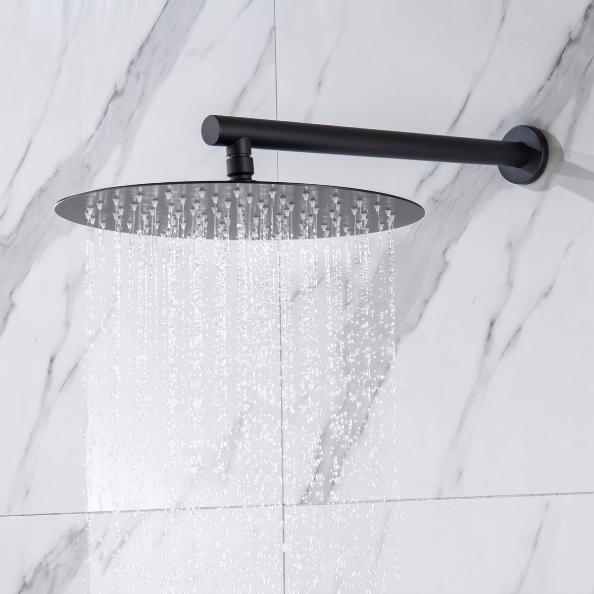 Circular 3-Function Thermostatic Complete Shower Faucet Set with Wall-Mount Rainshower, Handheld Shower, and Body Jets - KSF4025