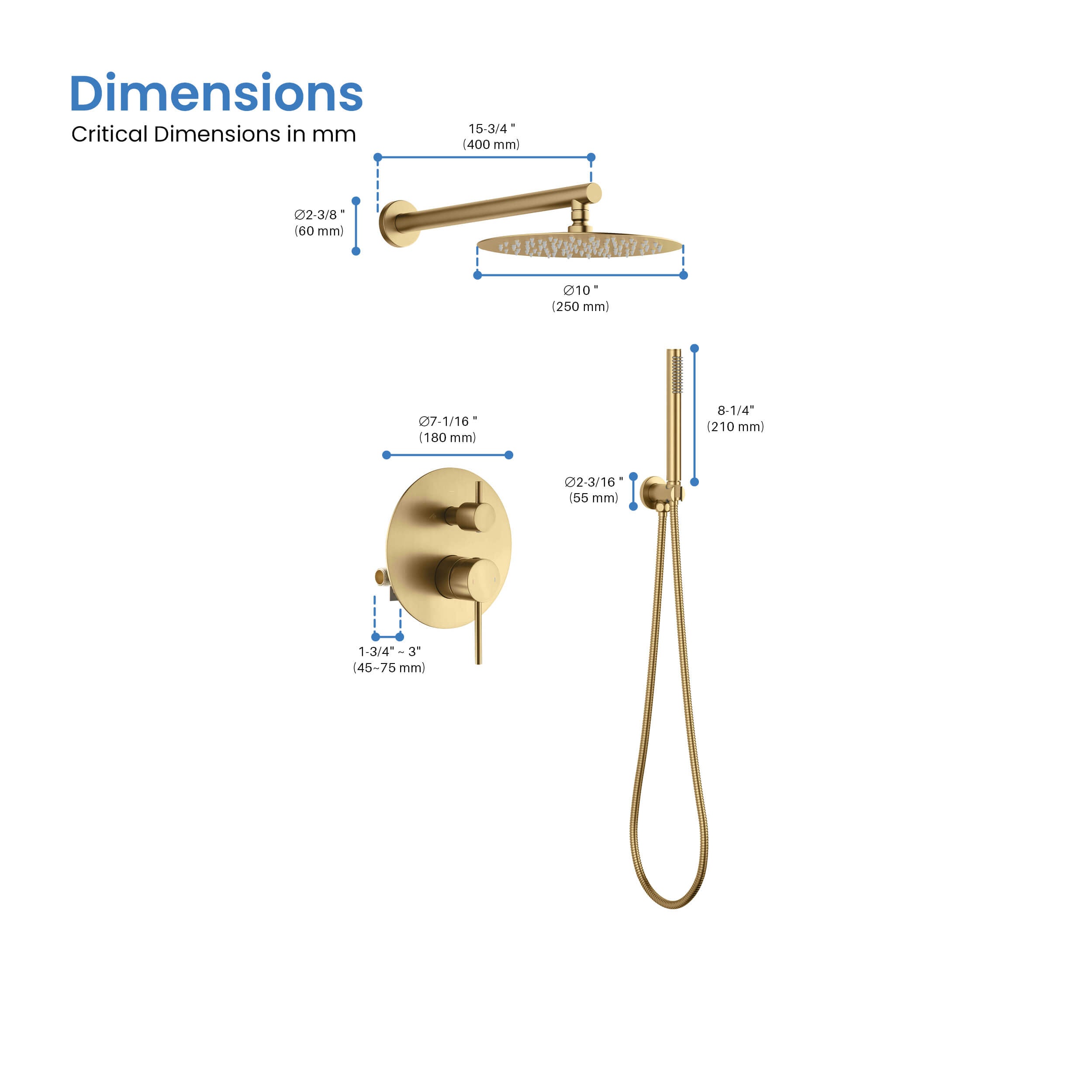 Circular Pressure Balanced 2-Function Shower System with Rough-In Valve KSF403