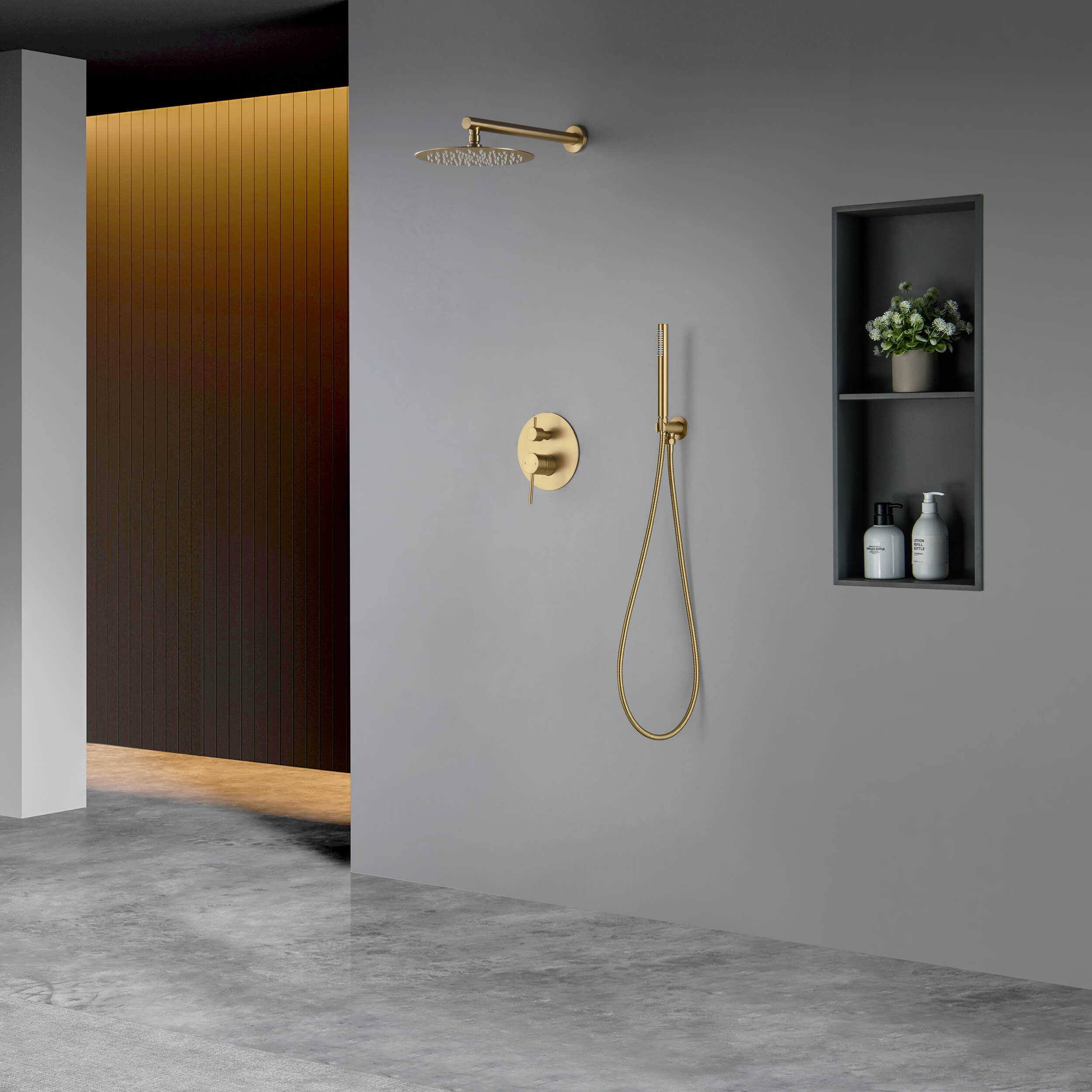 Circular Pressure Balanced 2-Function Shower System with Rough-In Valve KSF403