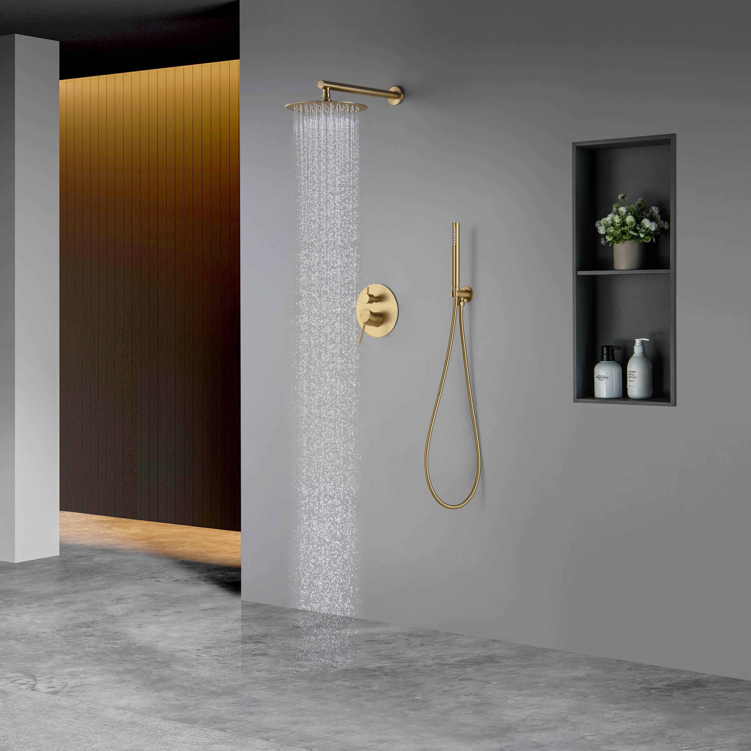 Circular Pressure Balanced 2-Function Shower System with Rough-In Valve KSF403