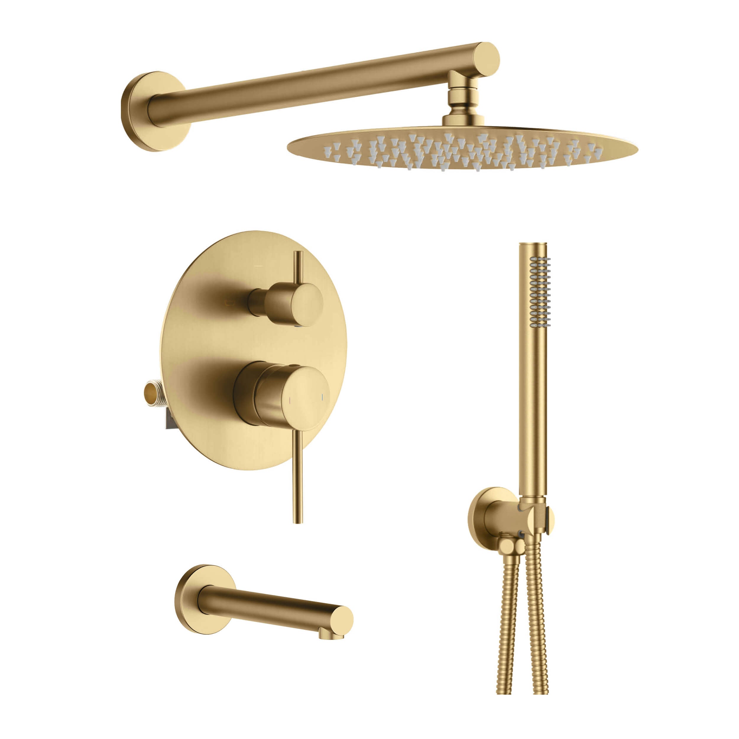 Circular Pressure Balanced 3-Function Shower System with Rough-In Valve KSF404