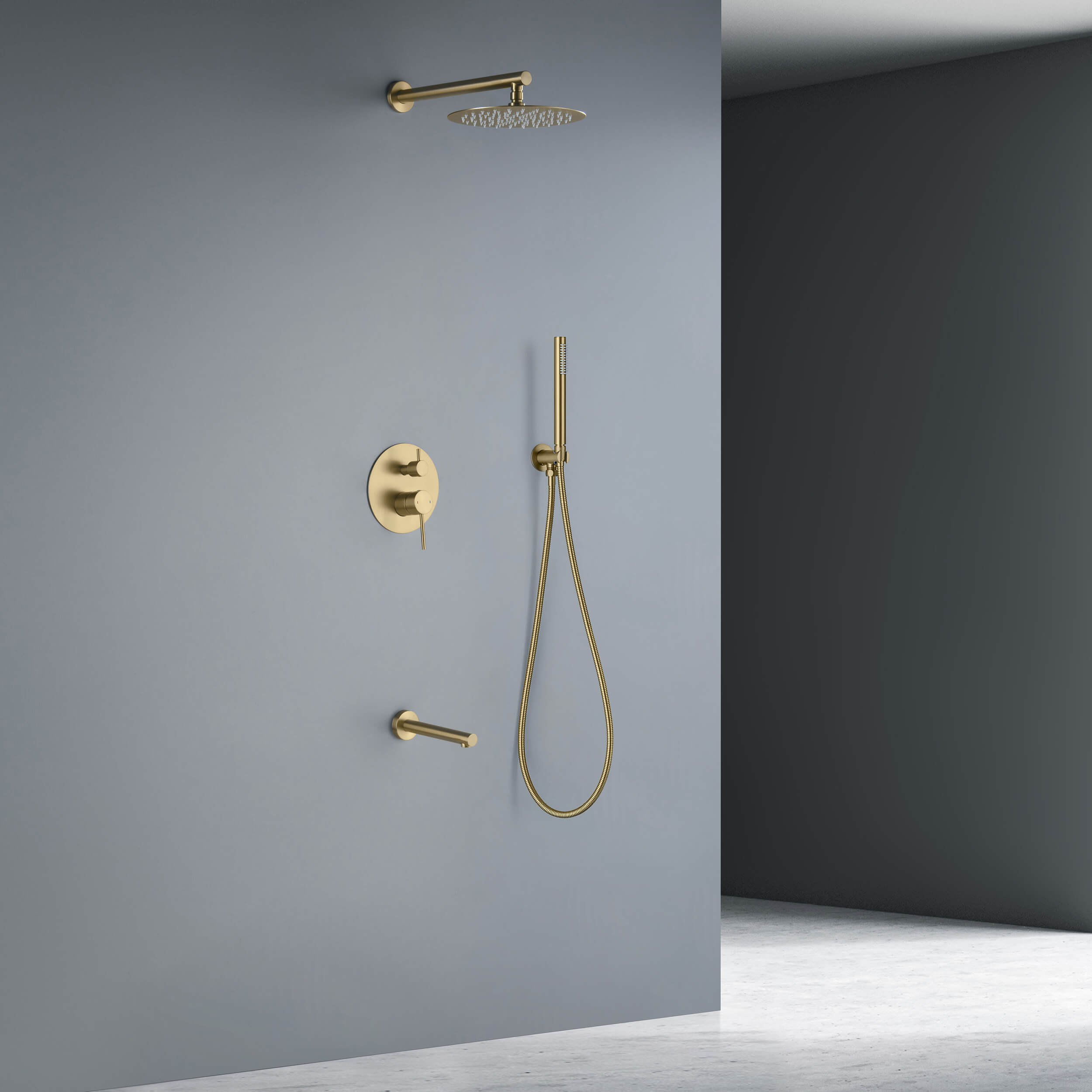 Circular Pressure Balanced 3-Function Shower System with Rough-In Valve KSF404
