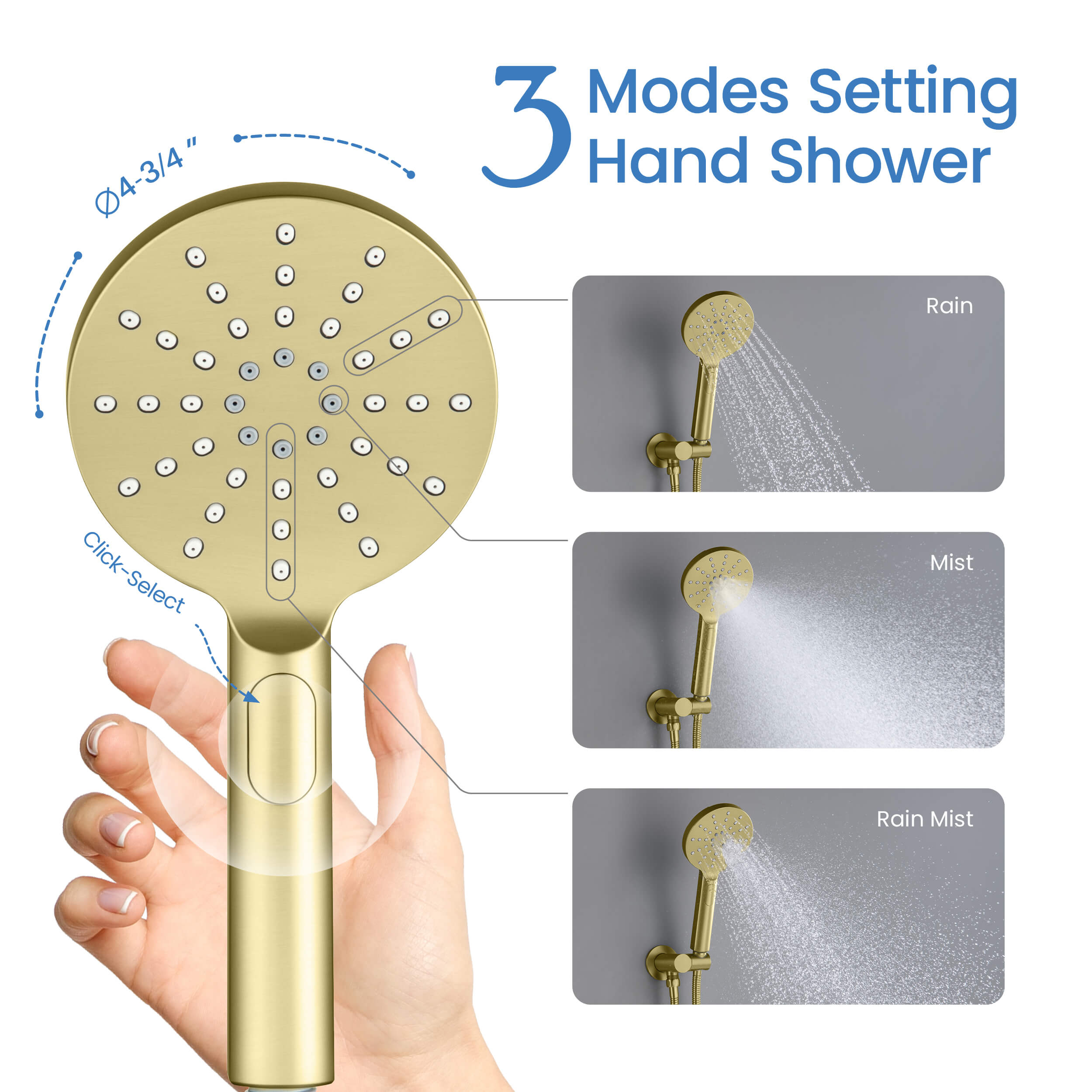 Circular Pressure Balanced 3-Function Shower System with Rough-In Valve KSF404
