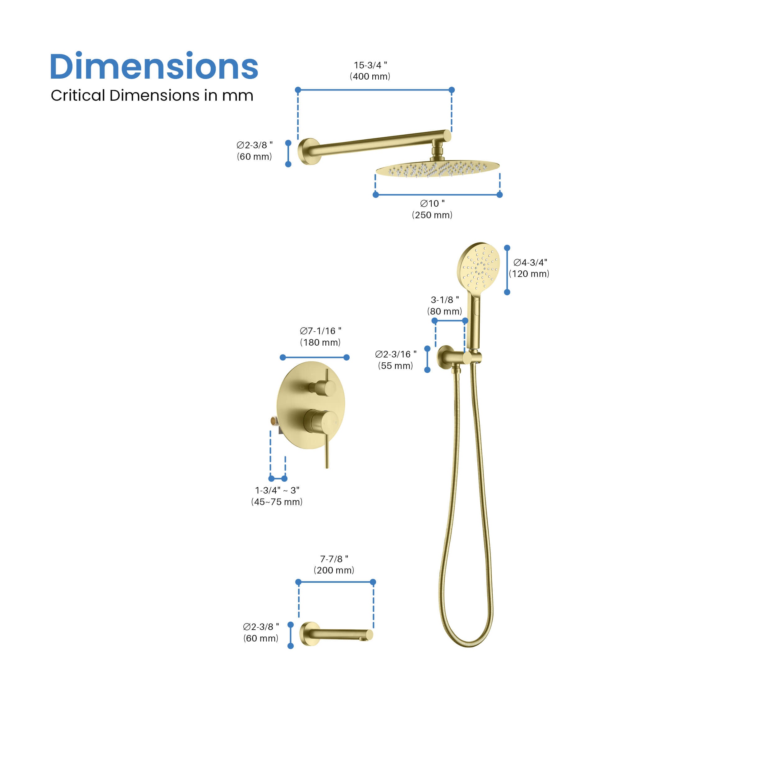 Circular Pressure Balanced 3-Function Shower System with Rough-In Valve KSF404