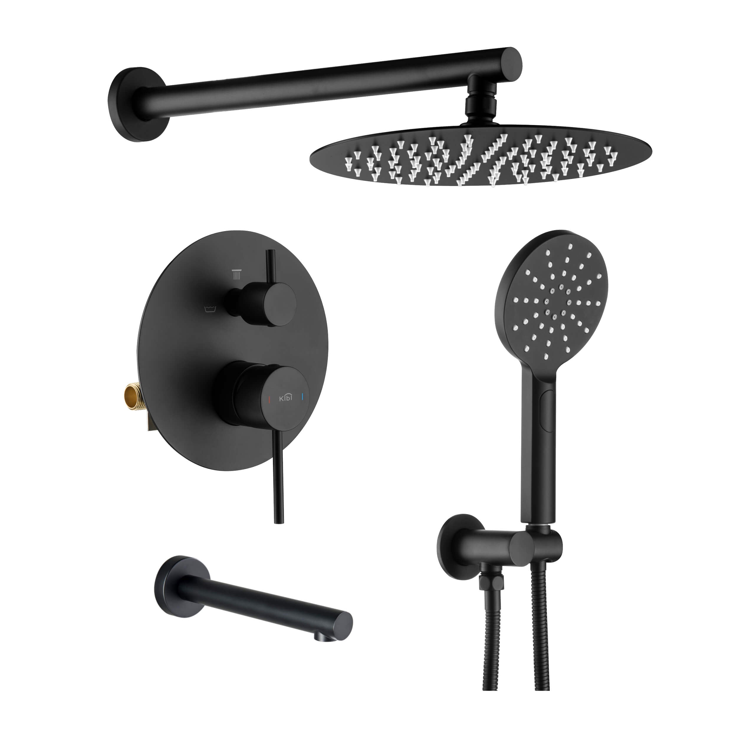 Circular Pressure Balanced 3-Function Shower System with Rough-In Valve KSF404