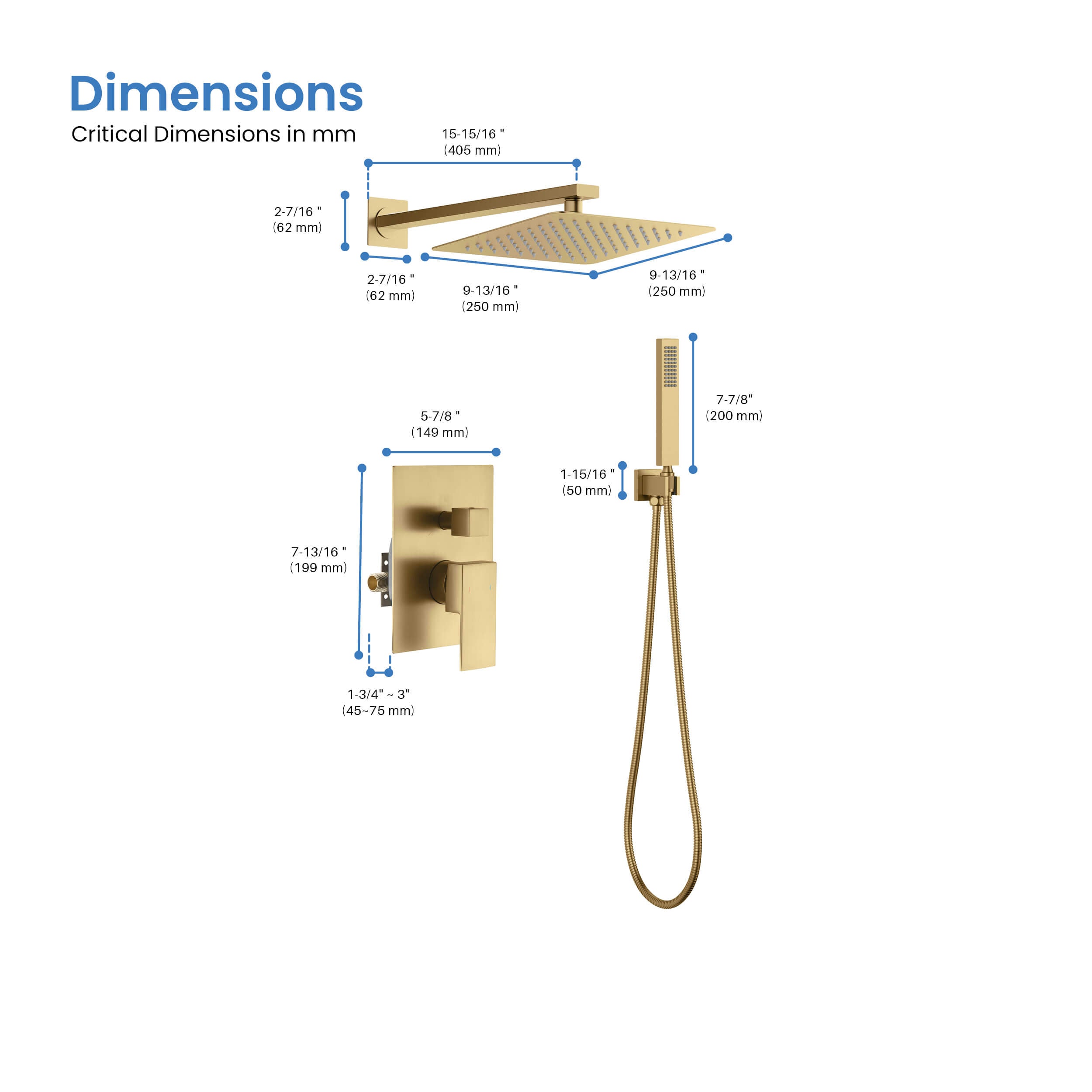 Cube Pressure Balanced 2-Function Shower System with Rough-In Valve KSF405