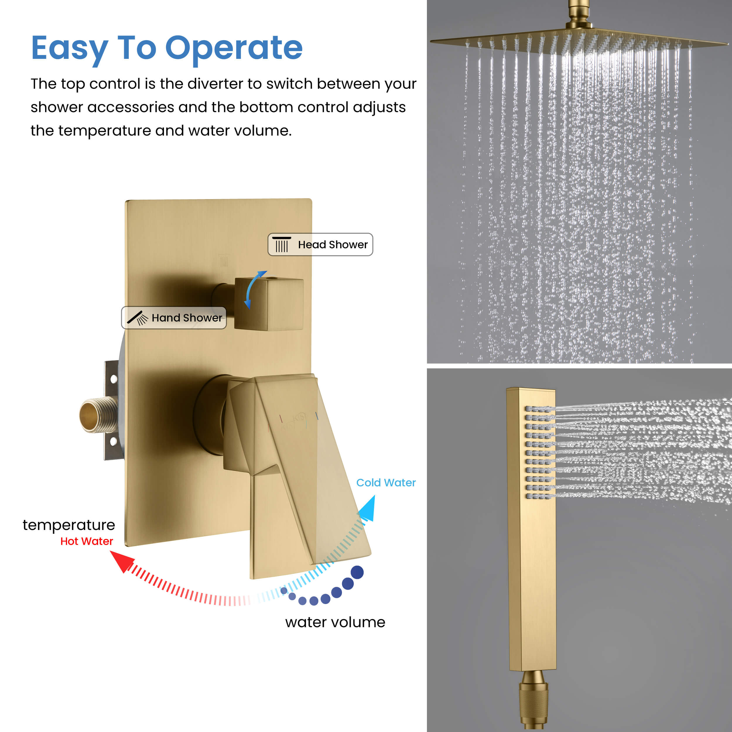 Cube Pressure Balanced 2-Function Shower System with Rough-In Valve KSF405