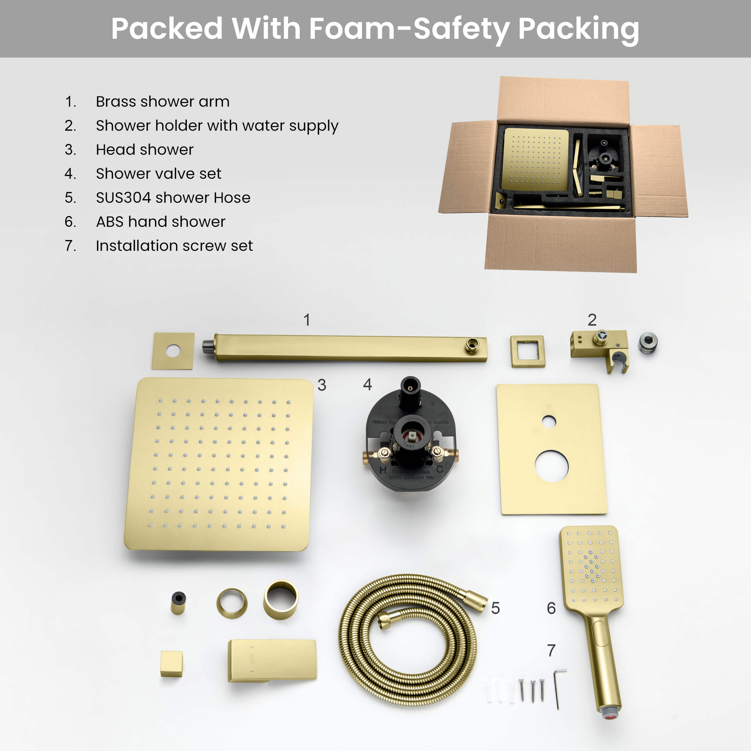 Cube Pressure Balanced 2-Function Shower System with Rough-In Valve KSF405