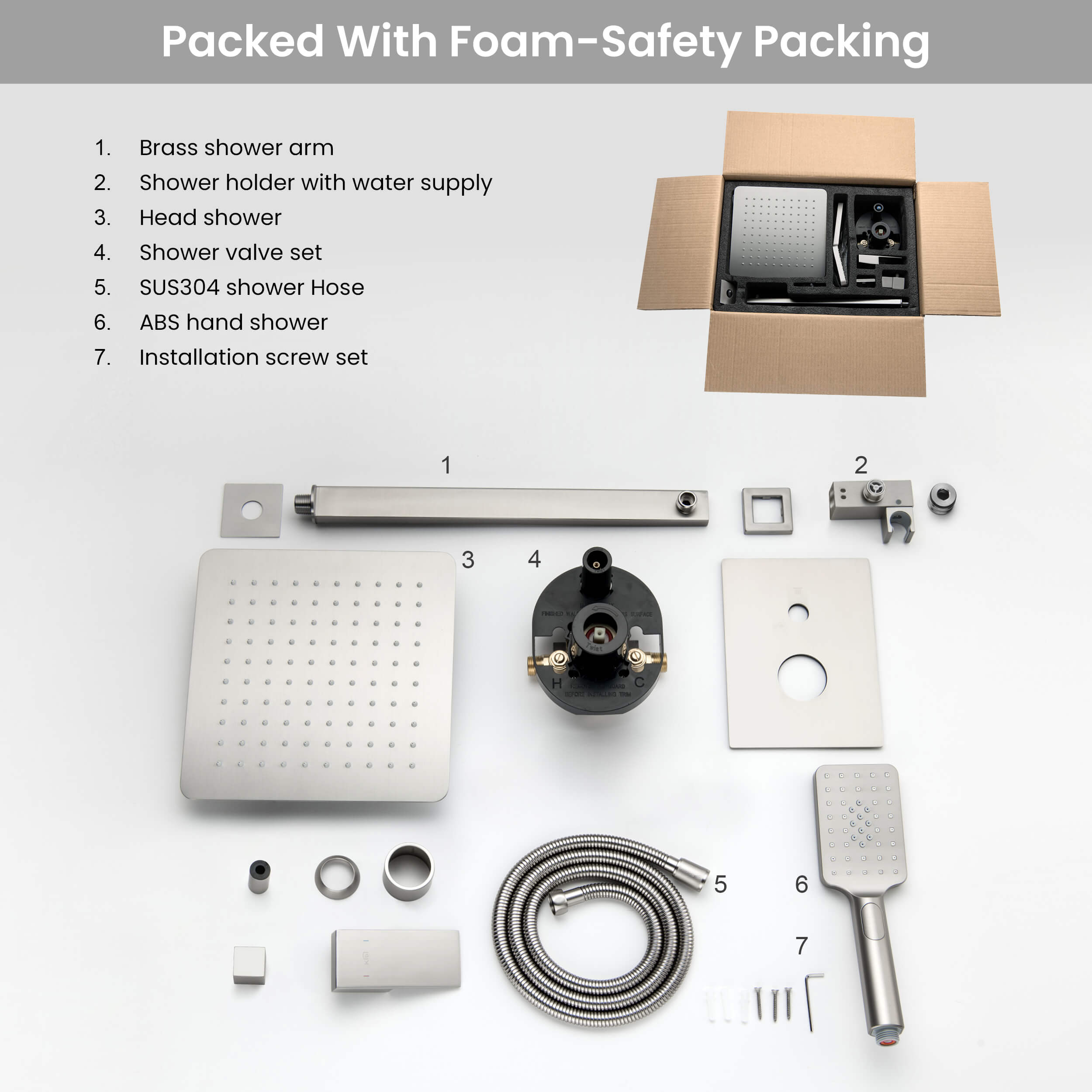 Cube Pressure Balanced 2-Function Shower System with Rough-In Valve KSF405