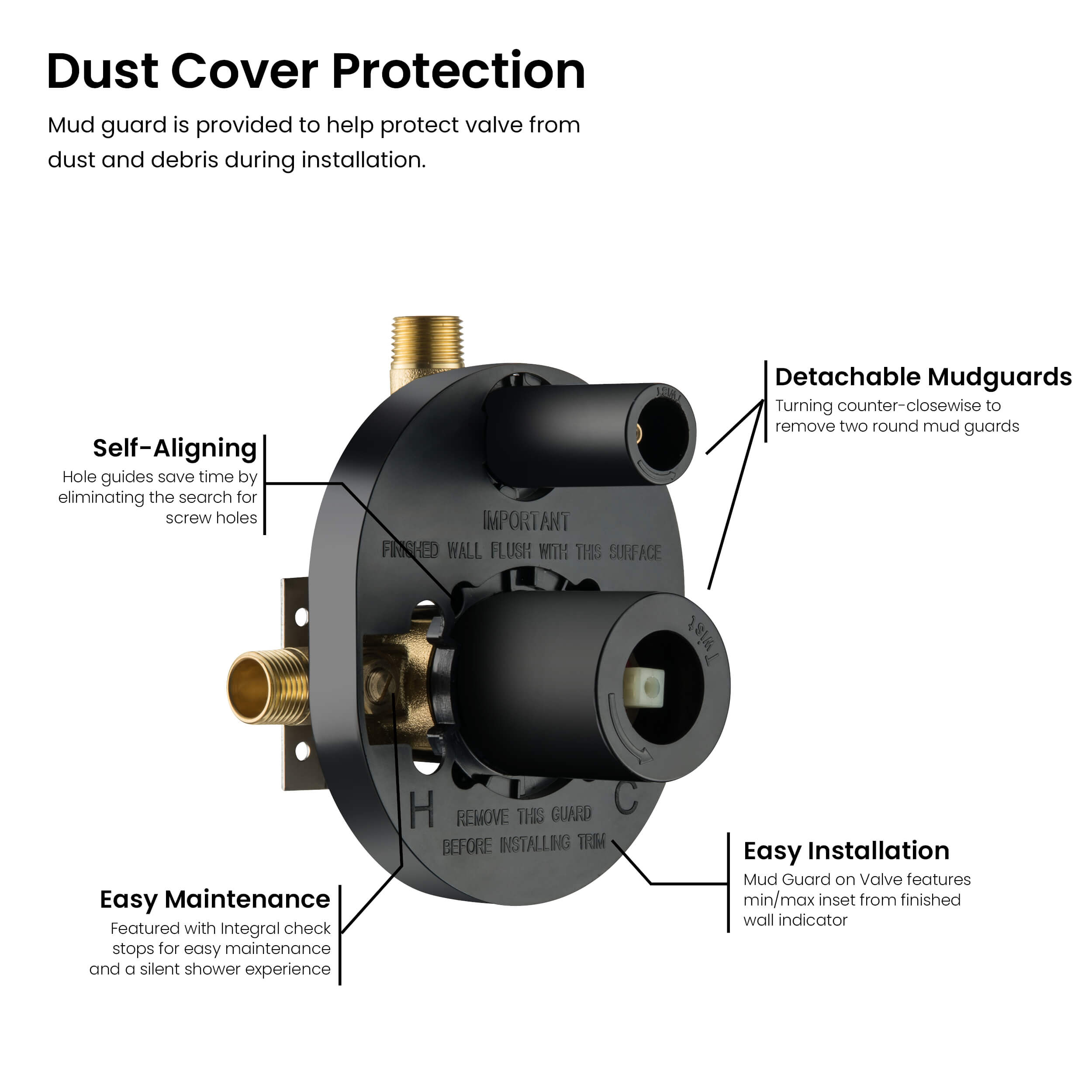 Cube Pressure Balanced 2-Function Shower System with Rough-In Valve KSF405