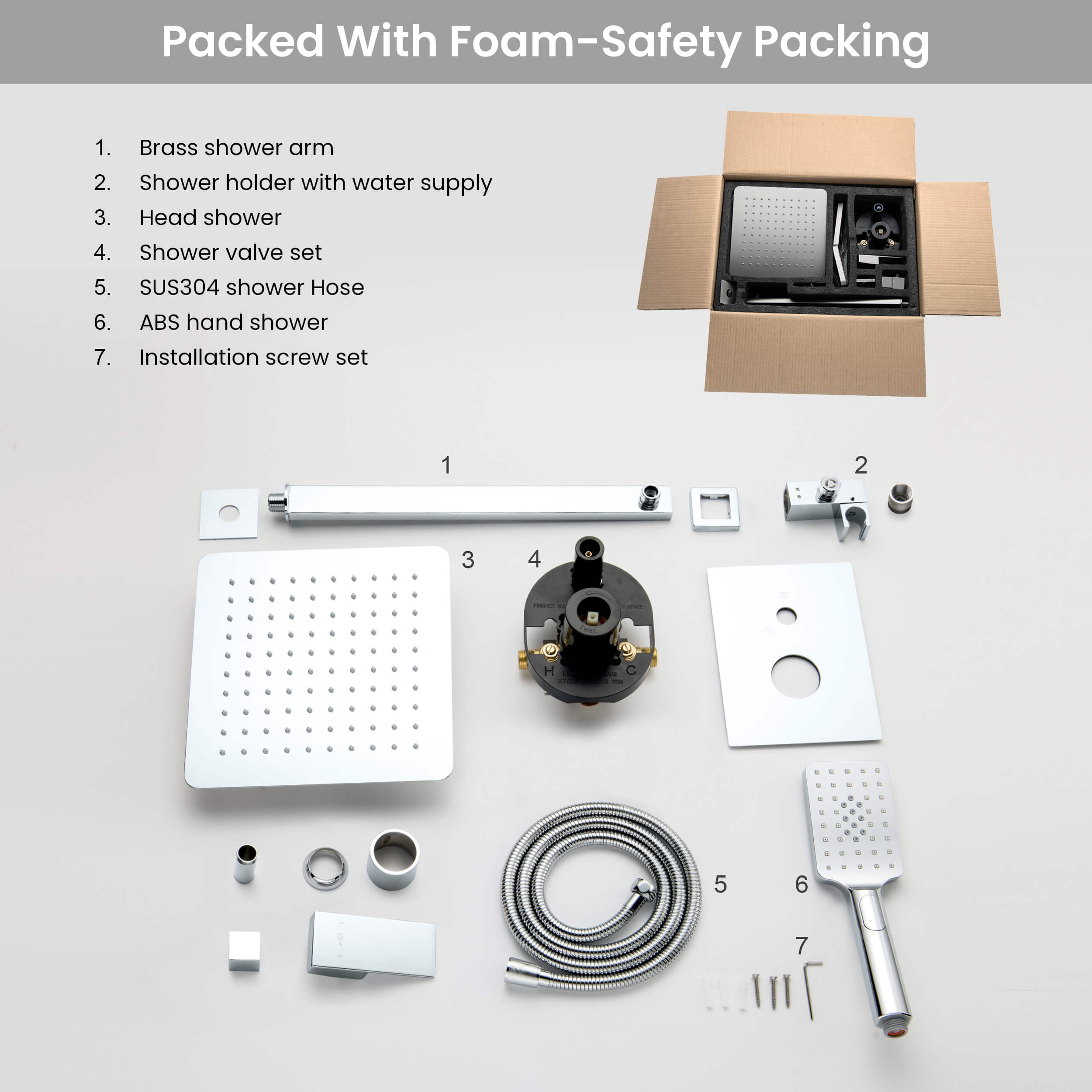Cube Pressure Balanced 2-Function Shower System with Rough-In Valve KSF405