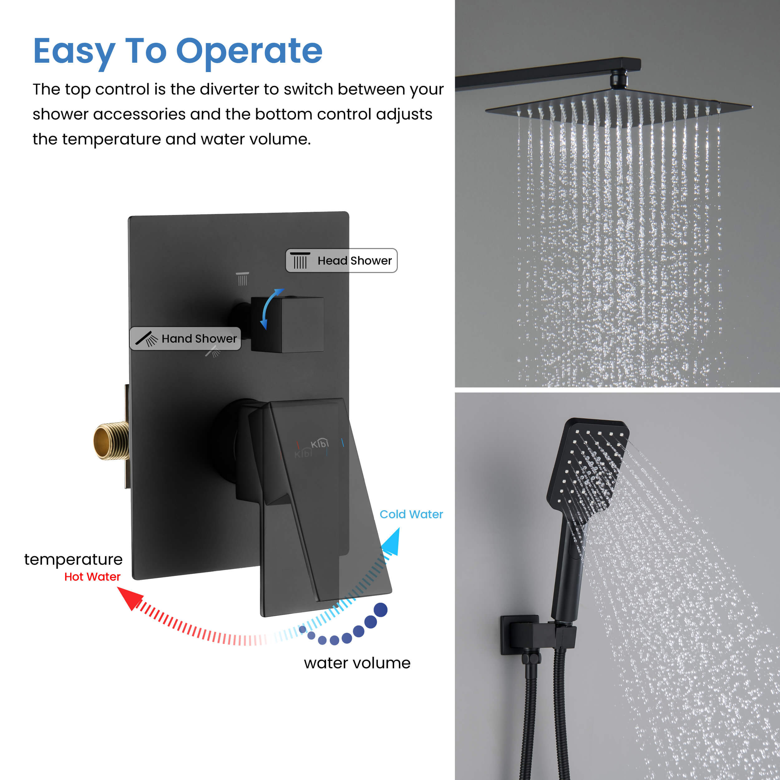 Cube Pressure Balanced 2-Function Shower System with Rough-In Valve KSF405
