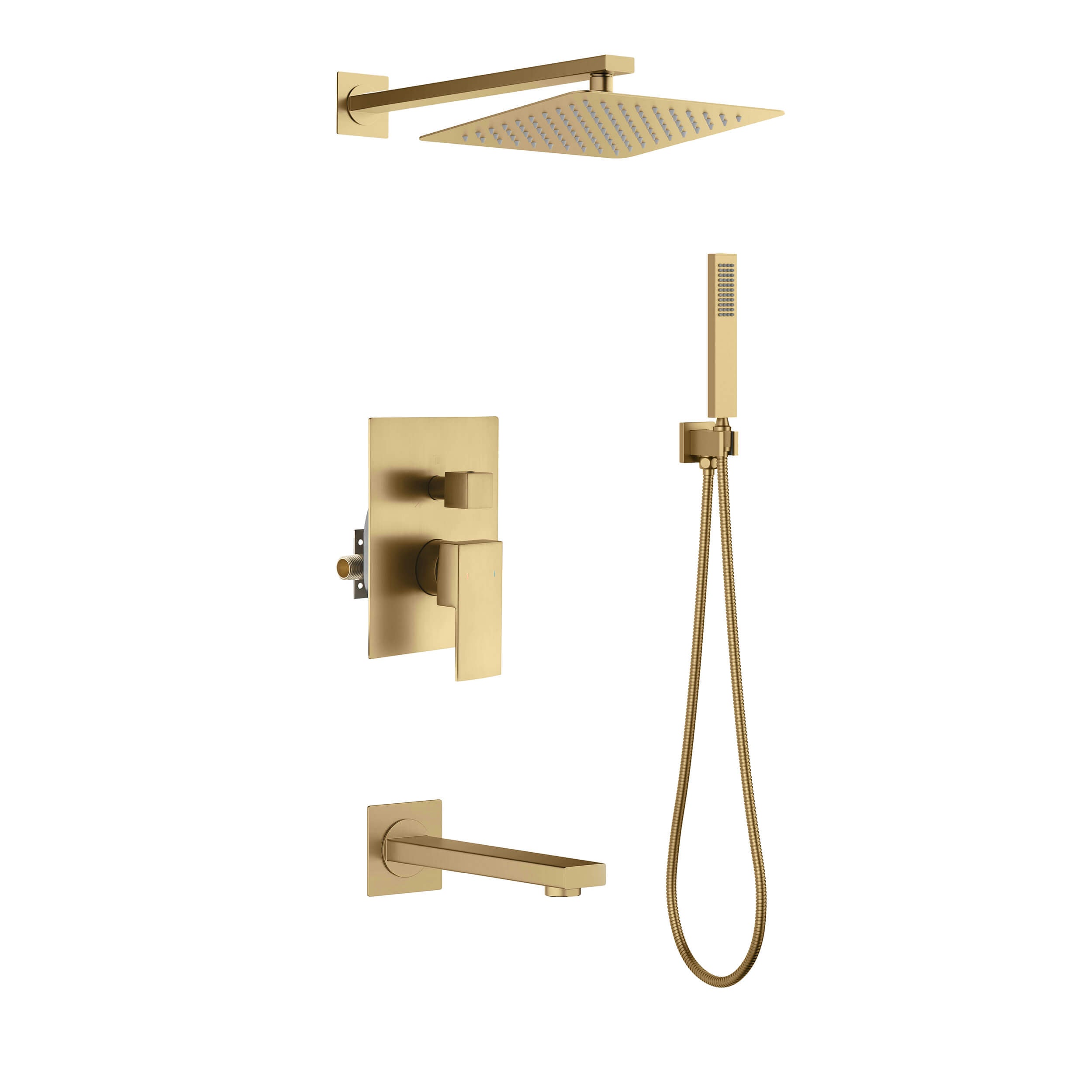 Cube Pressure Balanced 3-Function Shower System with Rough-In Valve KSF406