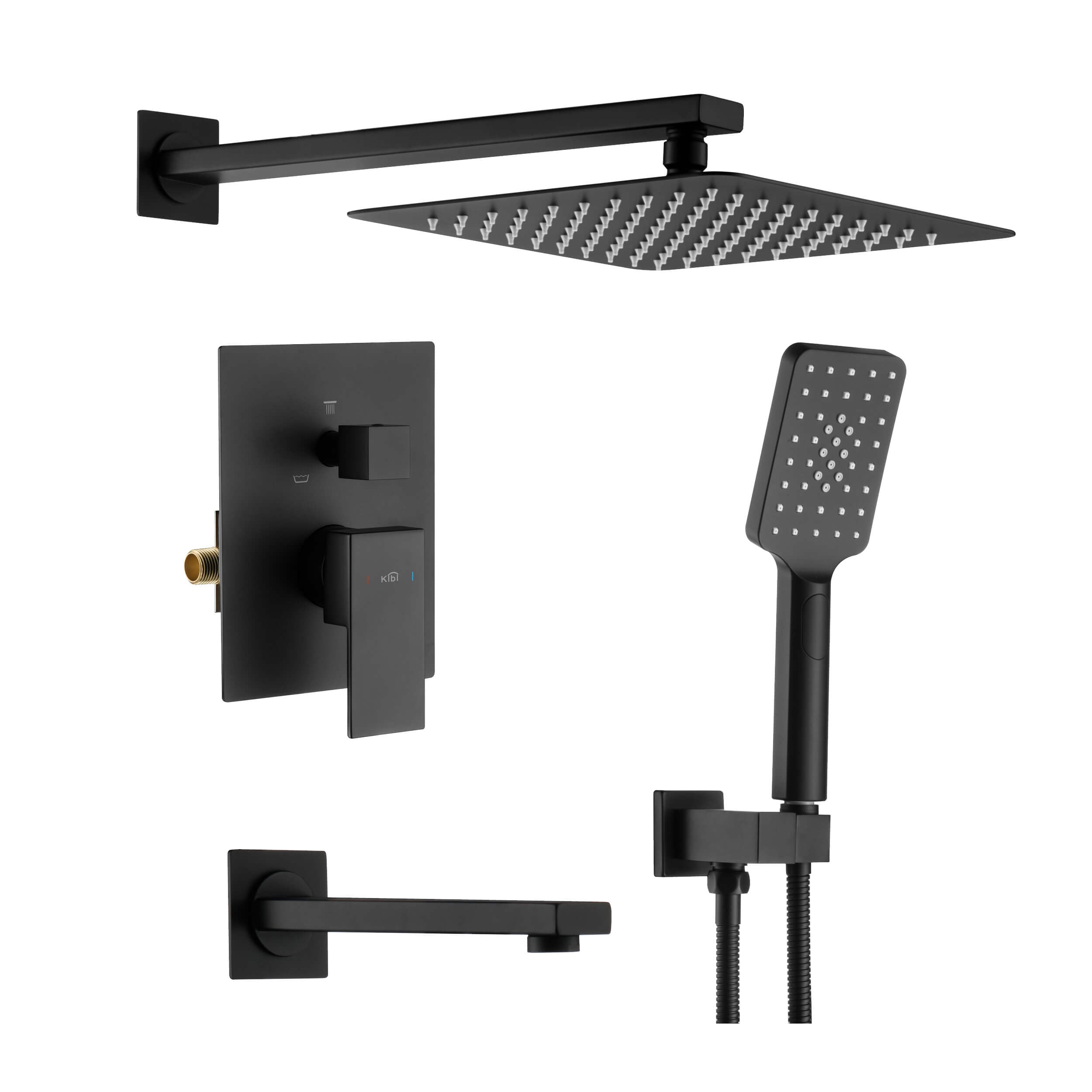 Cube Pressure Balanced 3-Function Shower System with Rough-In Valve KSF406