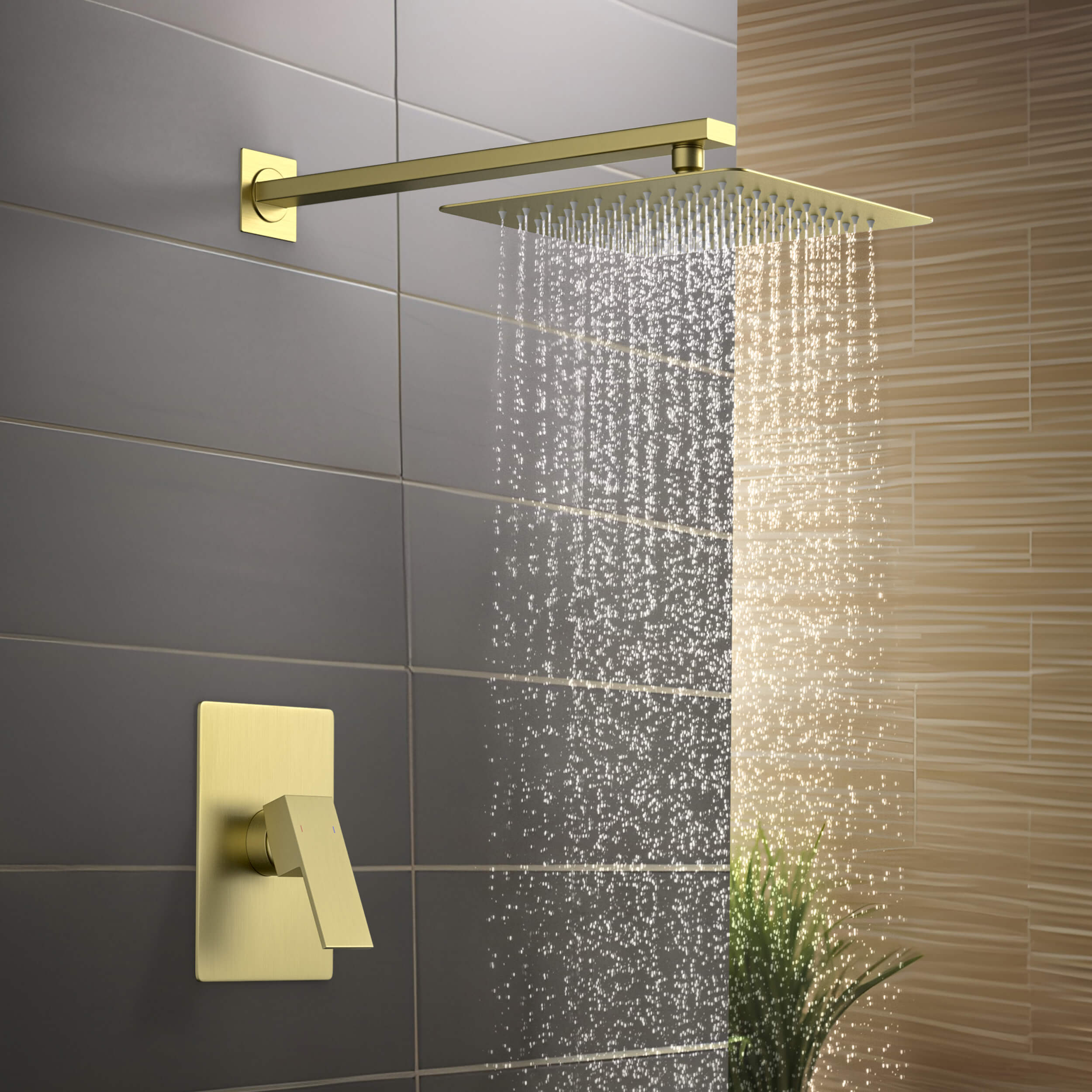 Cube Pressure Balanced Single Function Shower System with Rough In Valve - KSF411