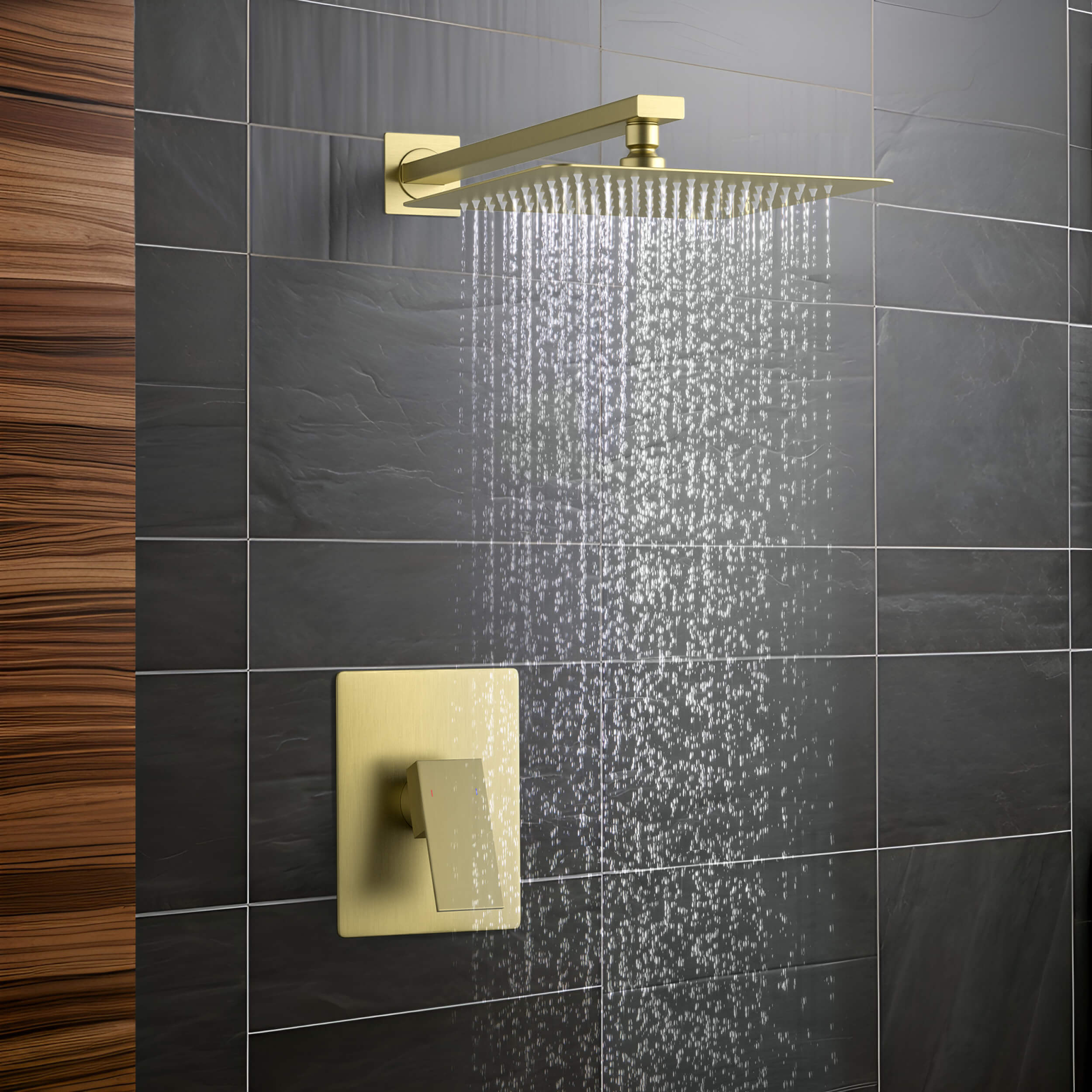Cube Pressure Balanced Single Function Shower System with Rough In Valve - KSF411