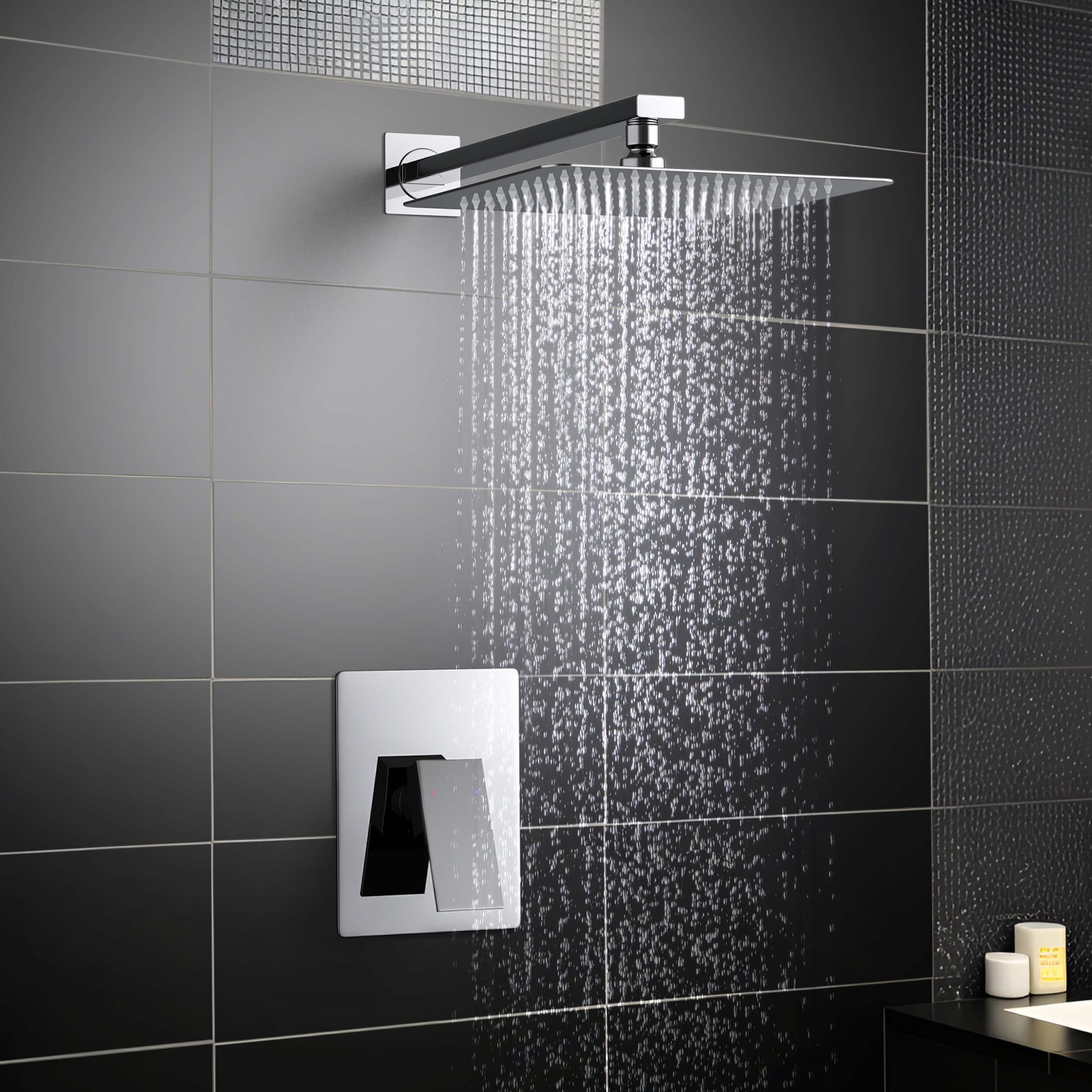 Cube Pressure Balanced Single Function Shower System with Rough In Valve - KSF411