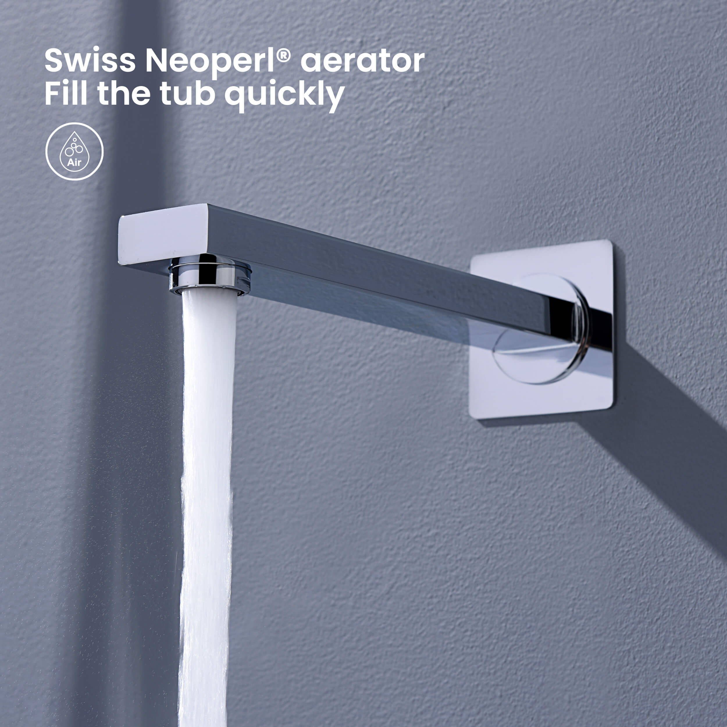 Cube Pressure Balanced Ceiling Mounted 3-Function Shower System with Rough In Valve - KSF413
